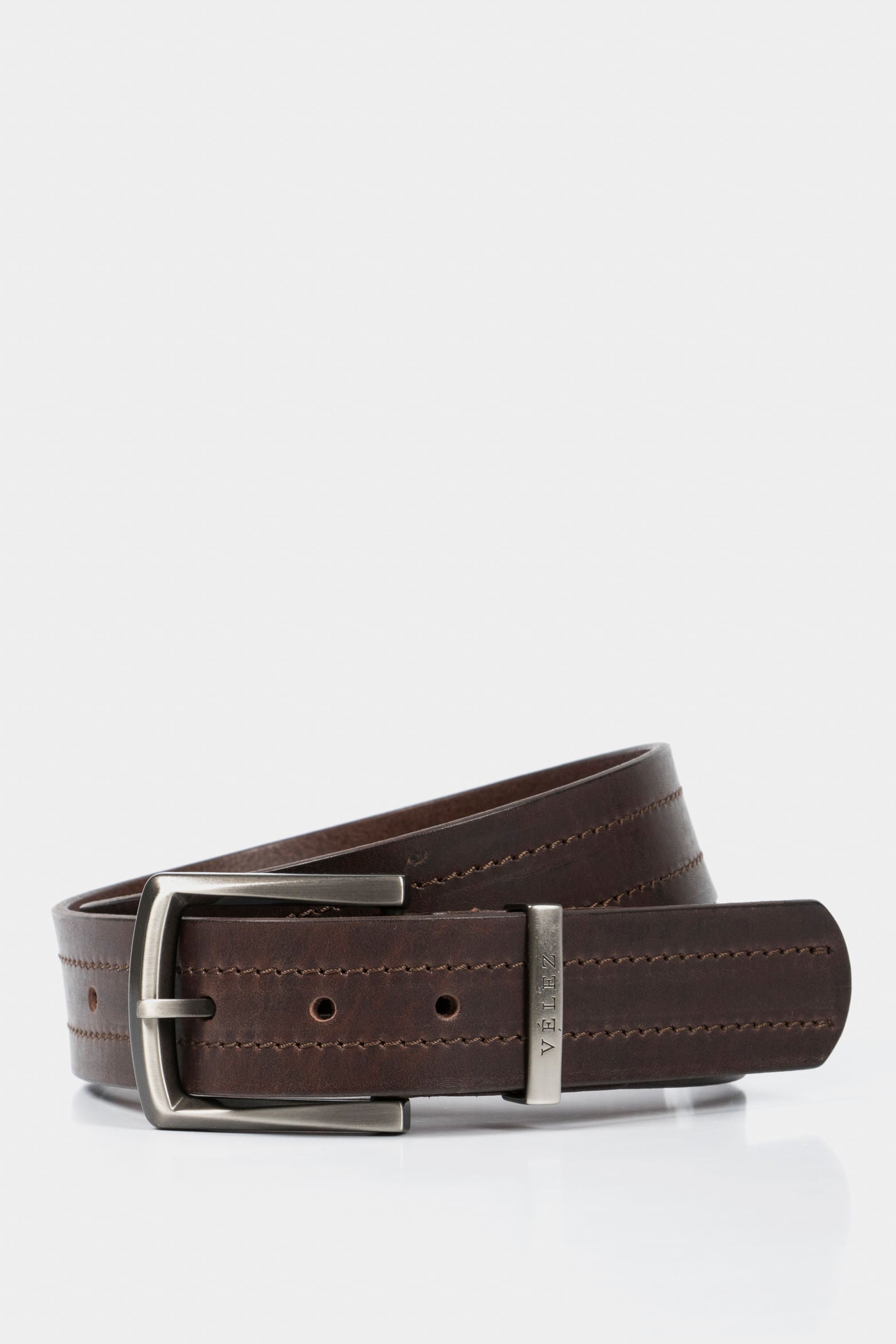 Men’s Courage Single-Sided Leather Belt with Metallic Keeper Loop