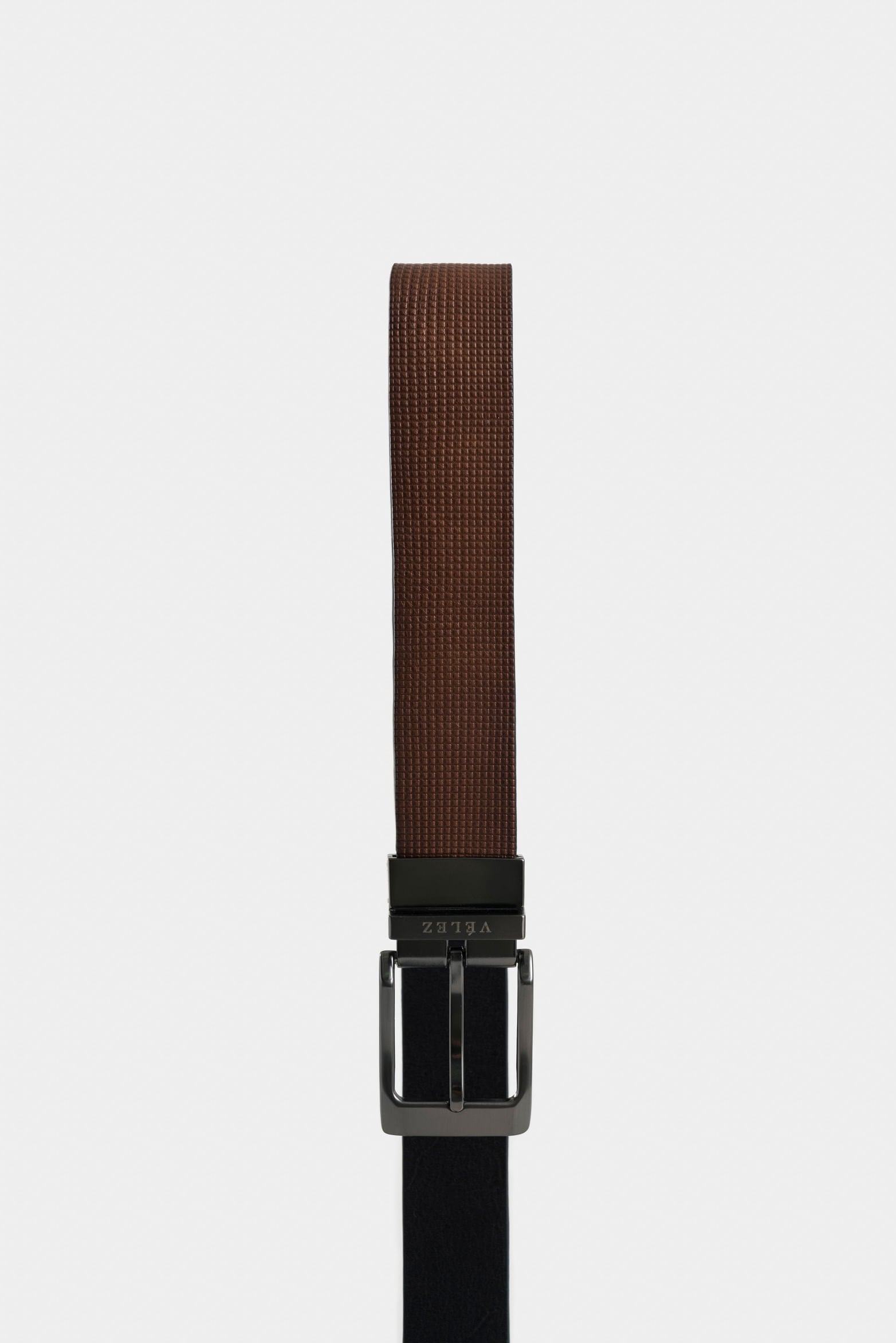 Double Faz Loir 2 Leather Belt with Trapezoid Tip for Men