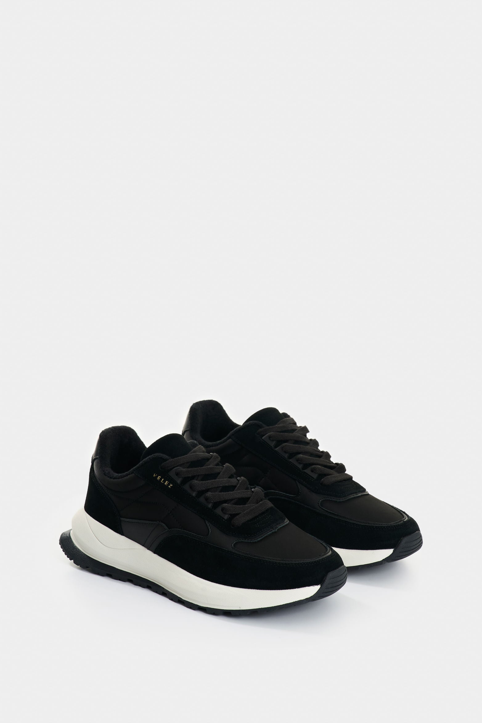 Castor Leather and Textile Men's Sneakers with a Sporty Look