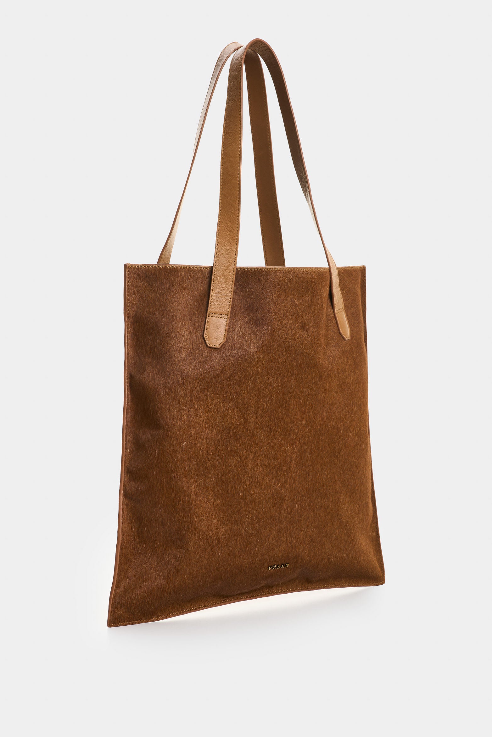 Hair-on leather tote bag for women