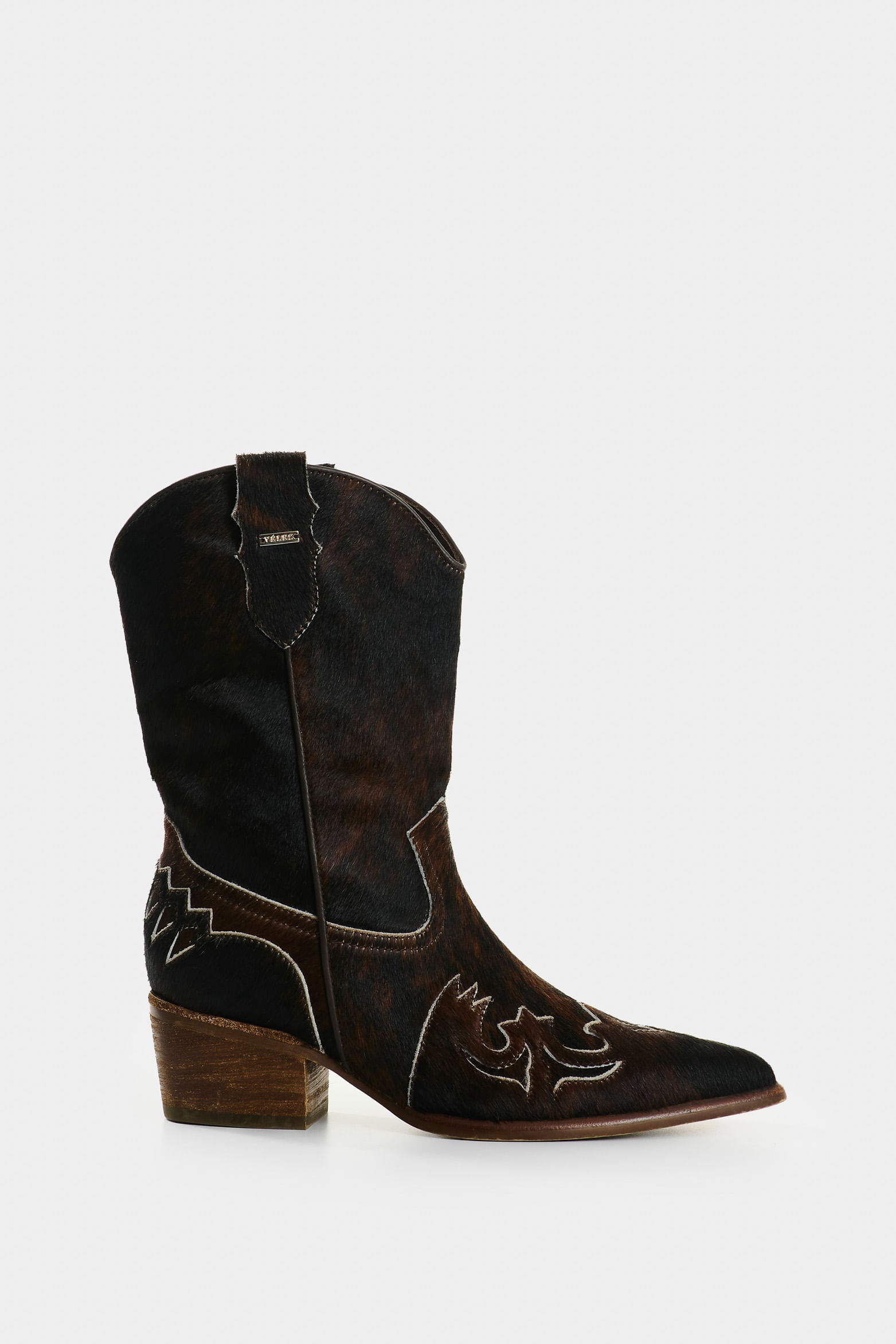 Women's Dino Hair-on Leather Cowboy Ankle Boots