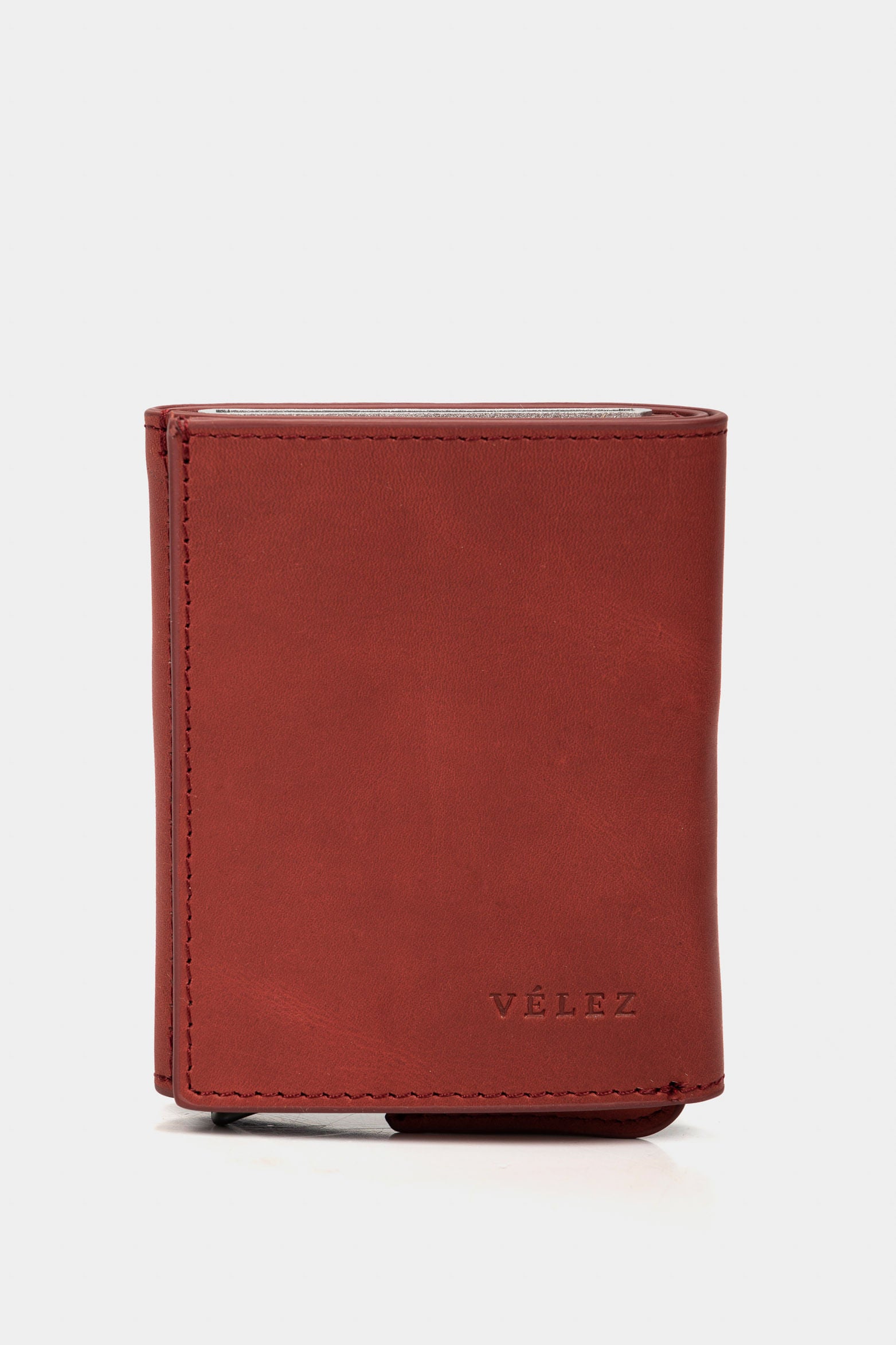 Garry Tech Leather Card Holder in Burgundy