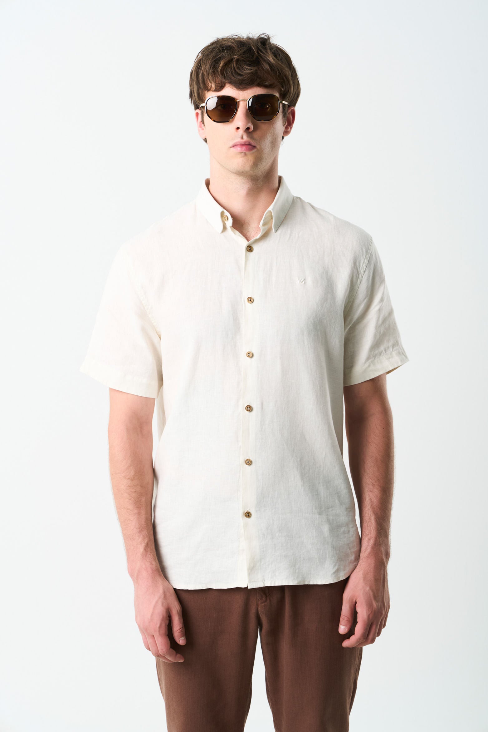 Sevilla Short Sleeve Linen Shirt for Men Semi Fitted