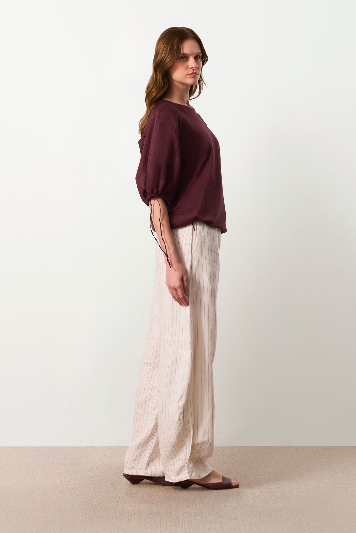 Linen and knit T-shirt for women Gael