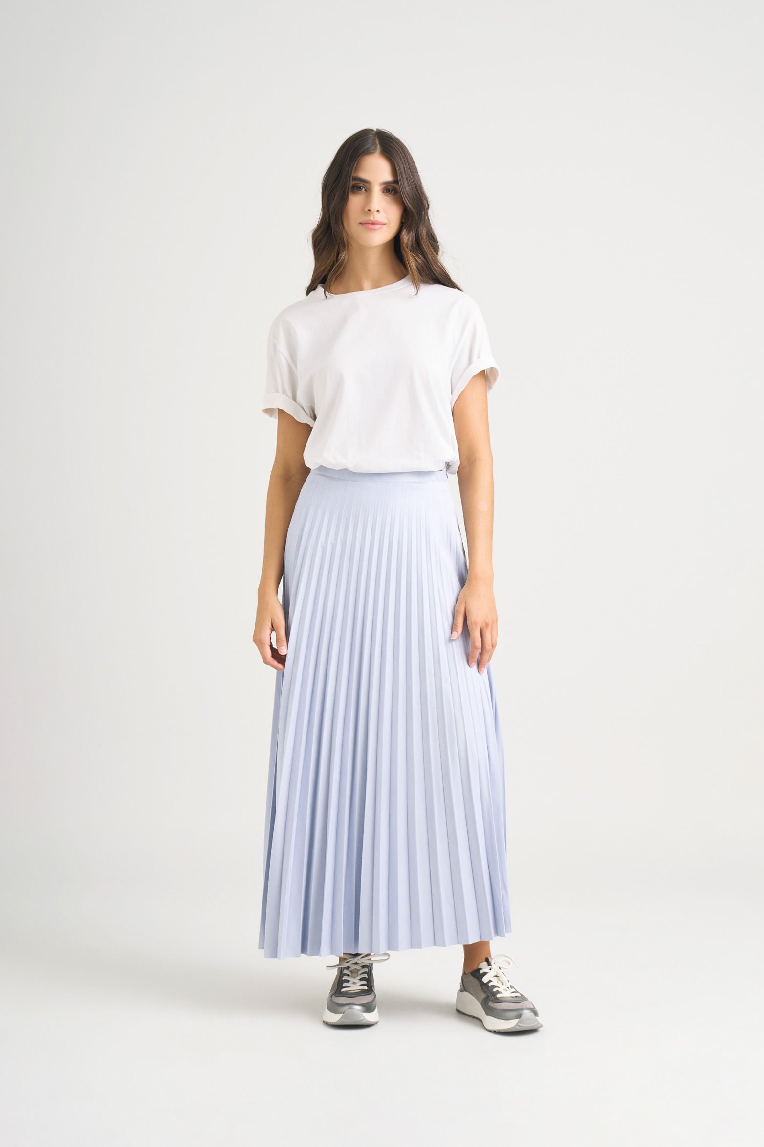 Pleated A-Line Knit Skirt for Women