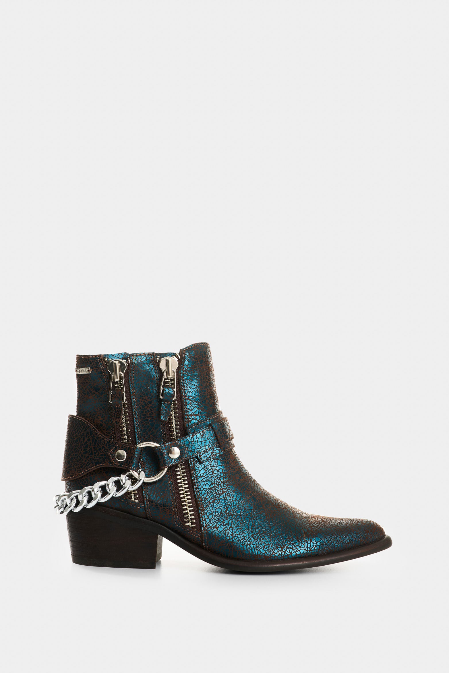 Women’s Marine Crackled Leather Ankle Boots