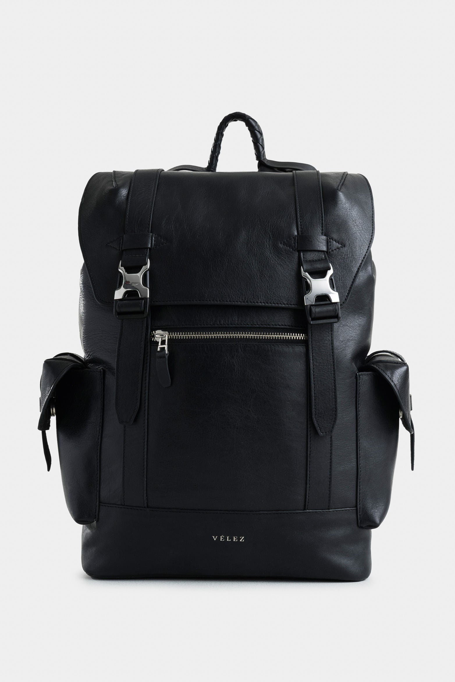 Ontario Leather Backpack for Men with Woven Handle