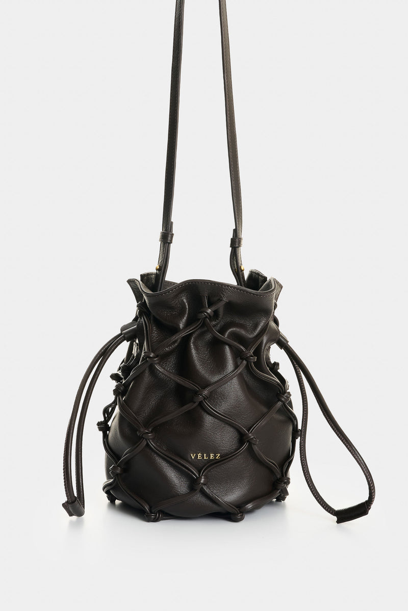 Lyra Leather Crossbody Bag with Woven Overlay for Women