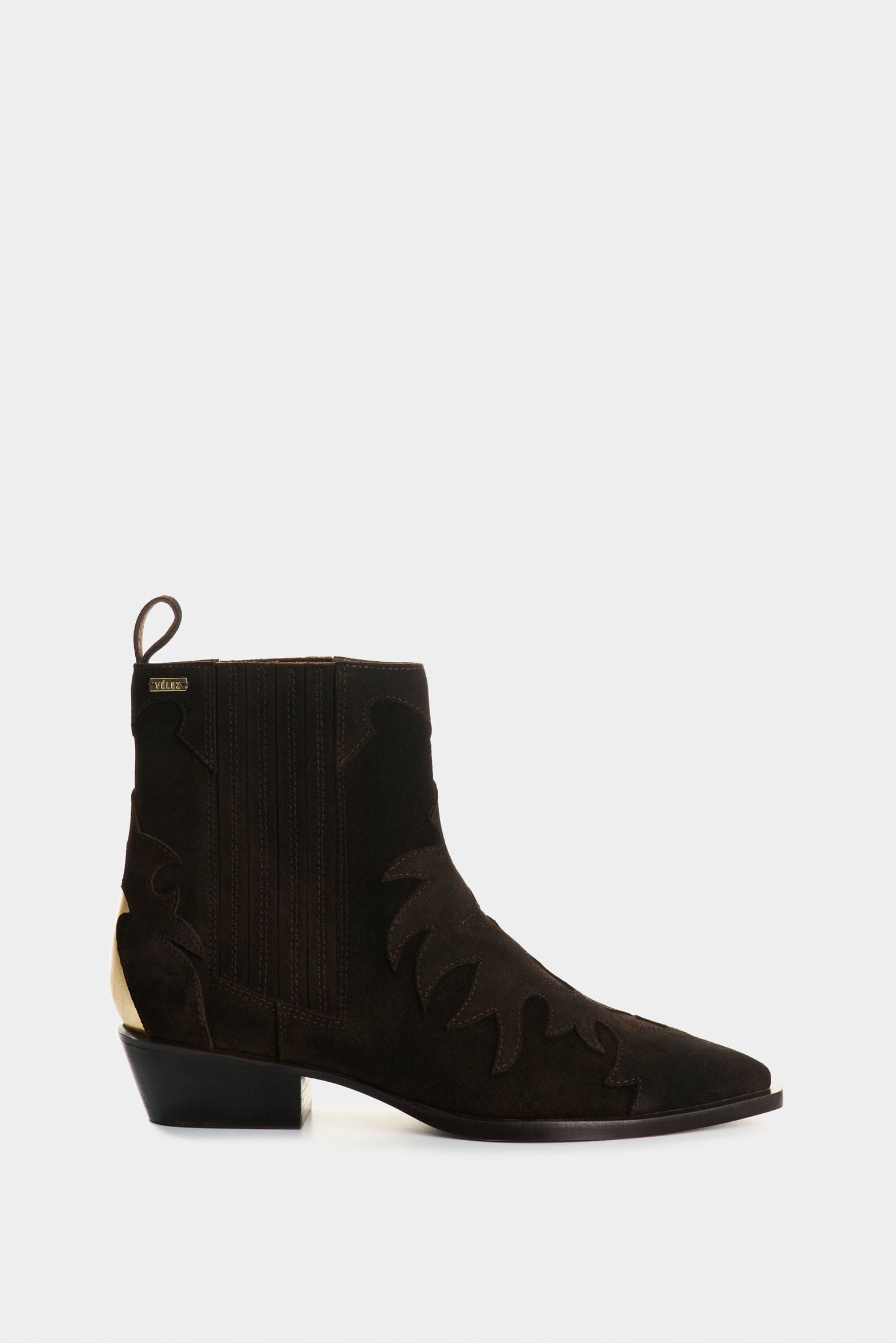 Nara Suede Leather Western Ankle Boots for Women
