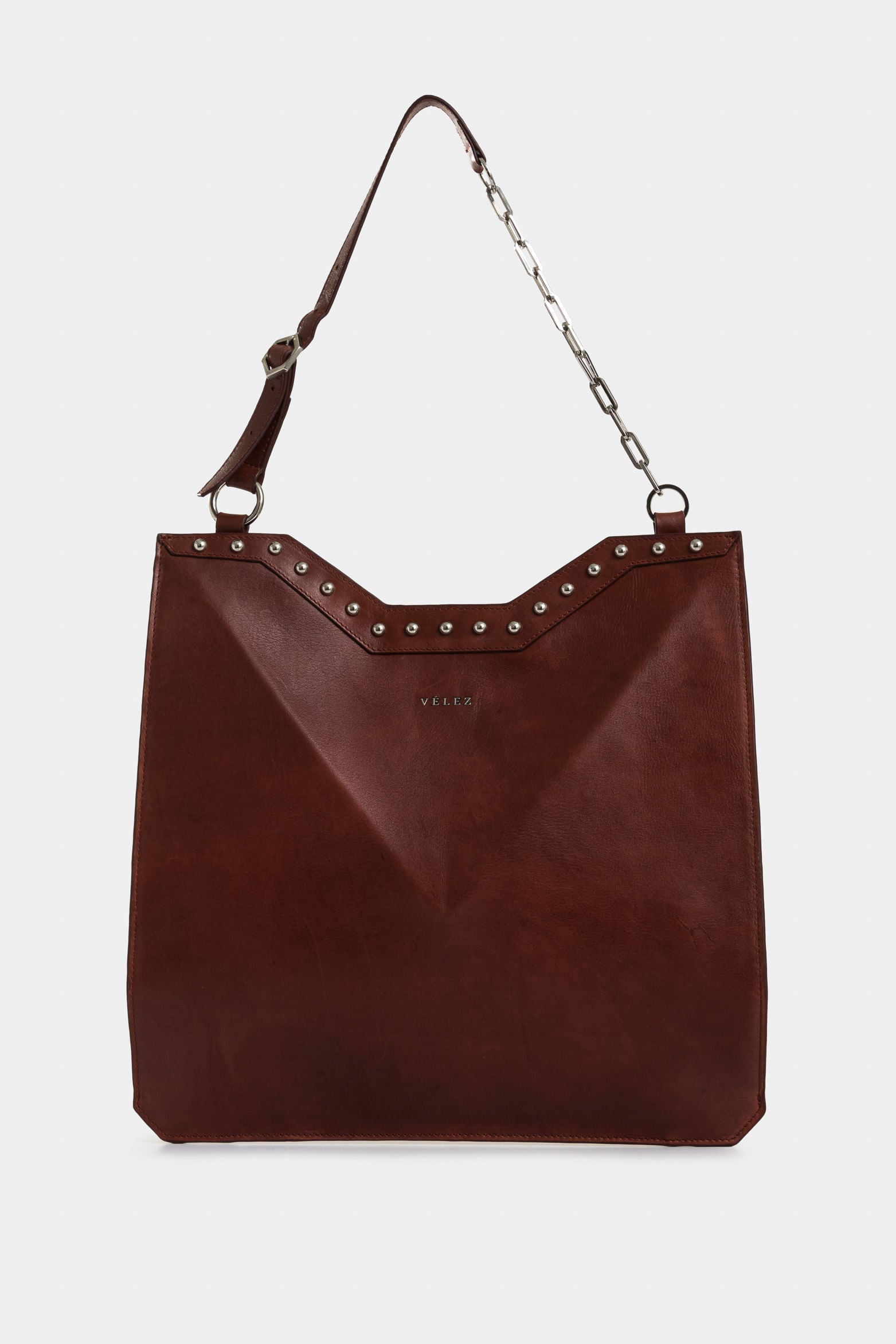Magena Leather Shopping Bag for Women with Hexagonal Structure
