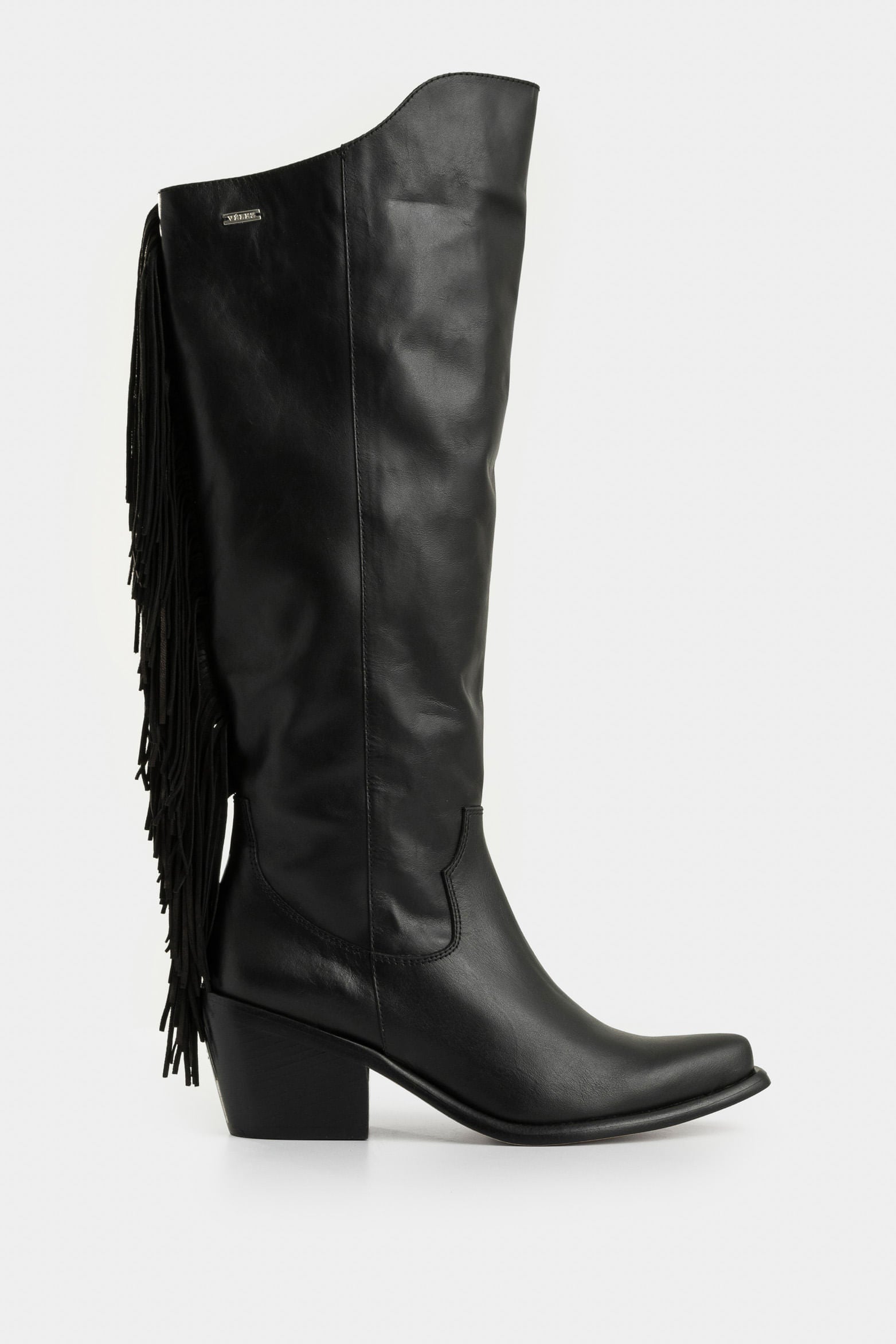 Mimosa Leather Heeled Boots for Women with Fringe