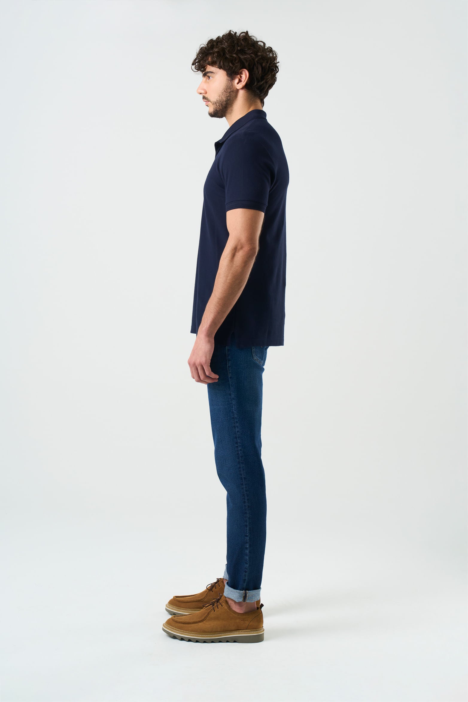 Men's Essential short-sleeved polo shirt with texture