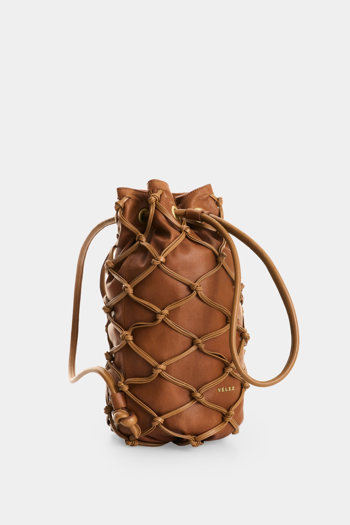 Women's Lyra Knots Leather Backpack with Woven Overlay