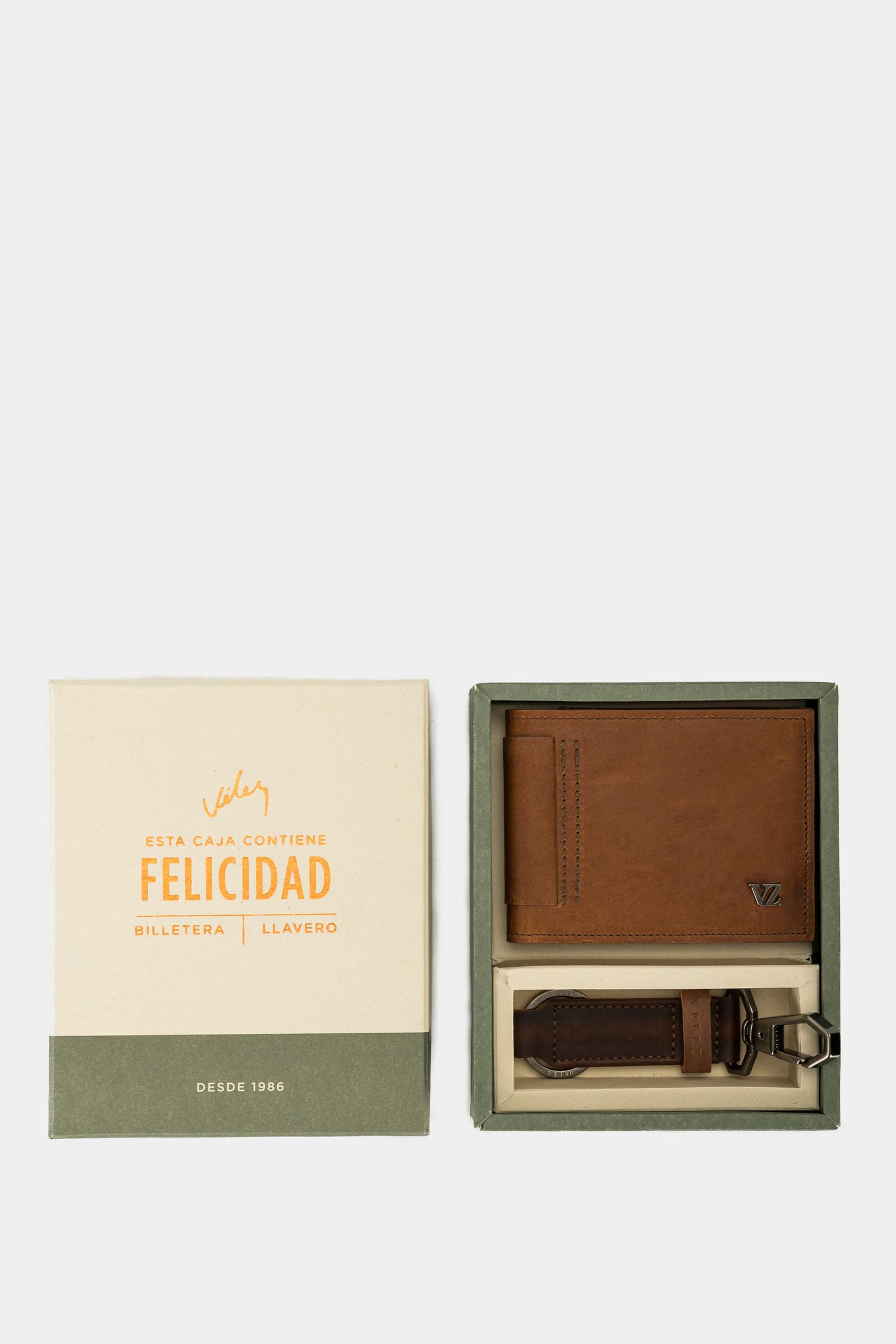 Vintage Leather Wallet and Keychain Kit