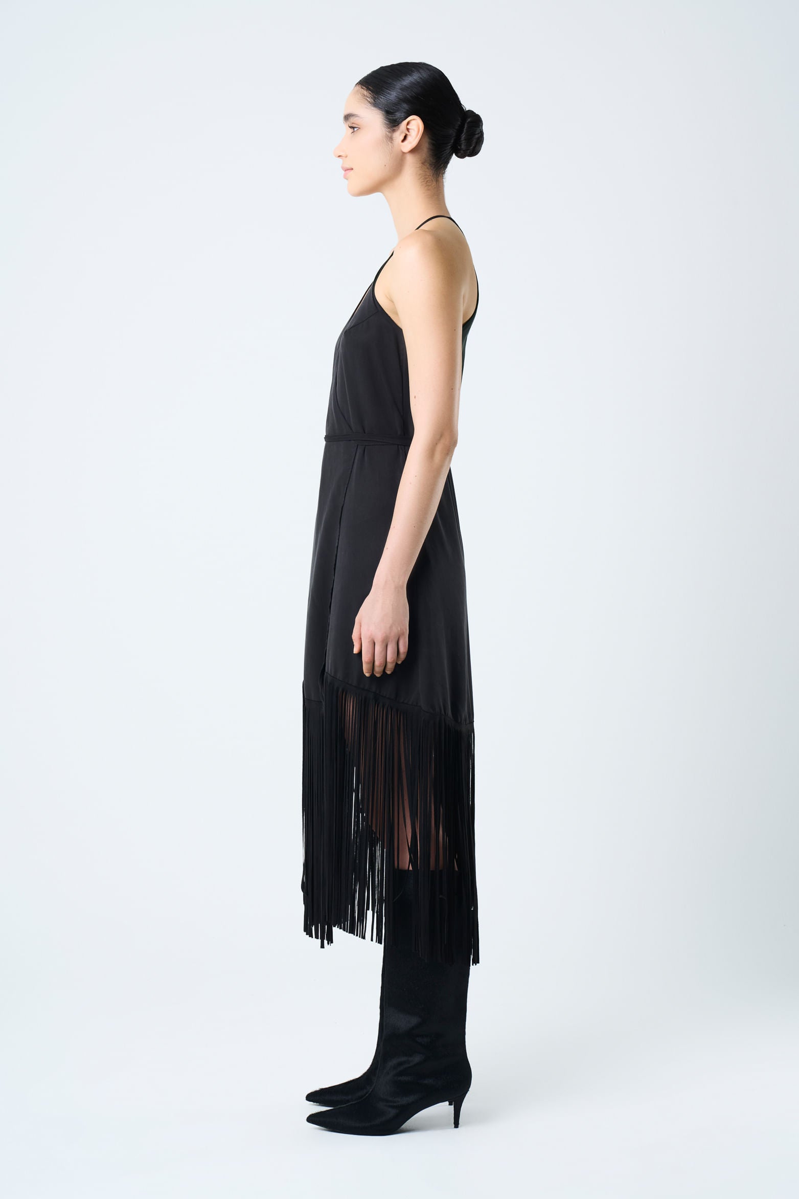 Alhena Wrap Dress for Women with Fringe