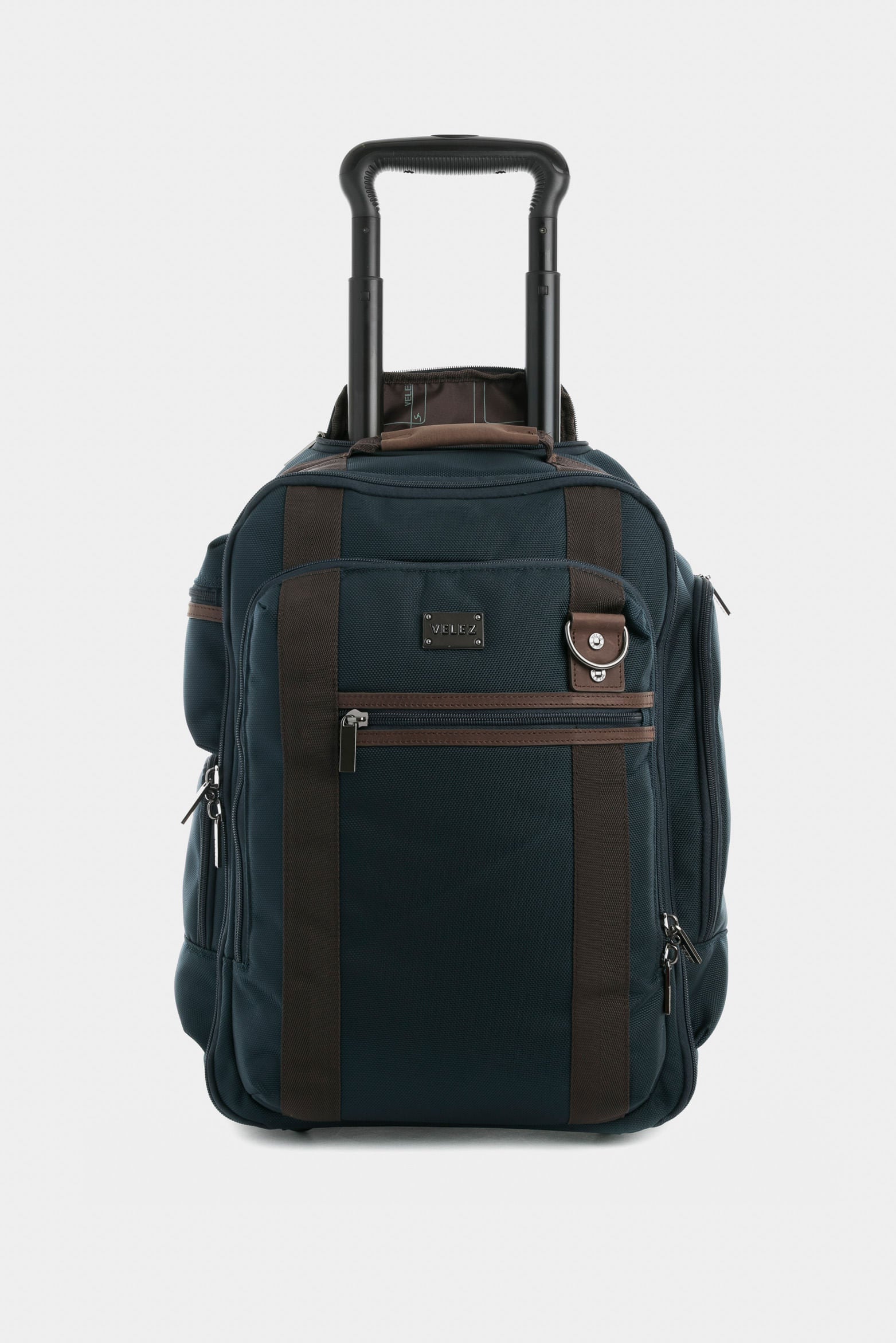 Canvas and Leather Trolley Backpack for Men with Accents