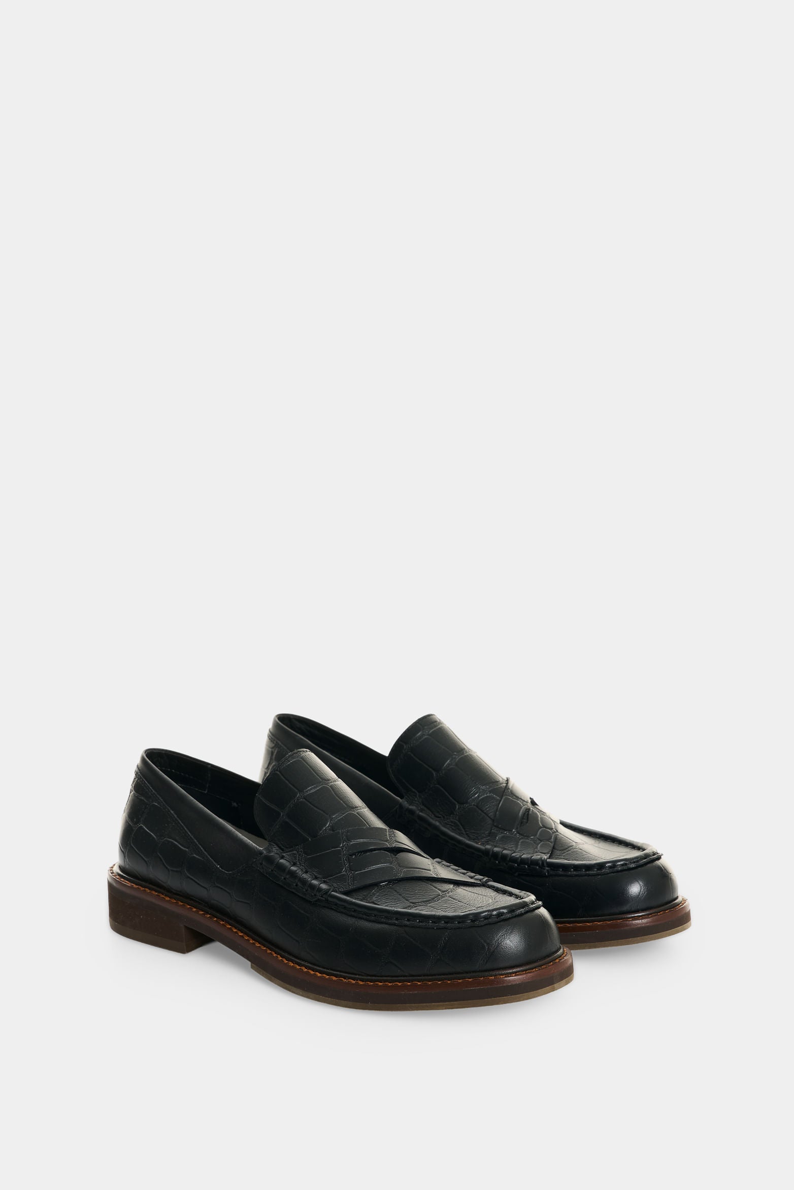 Women's Croco Leather Loafers