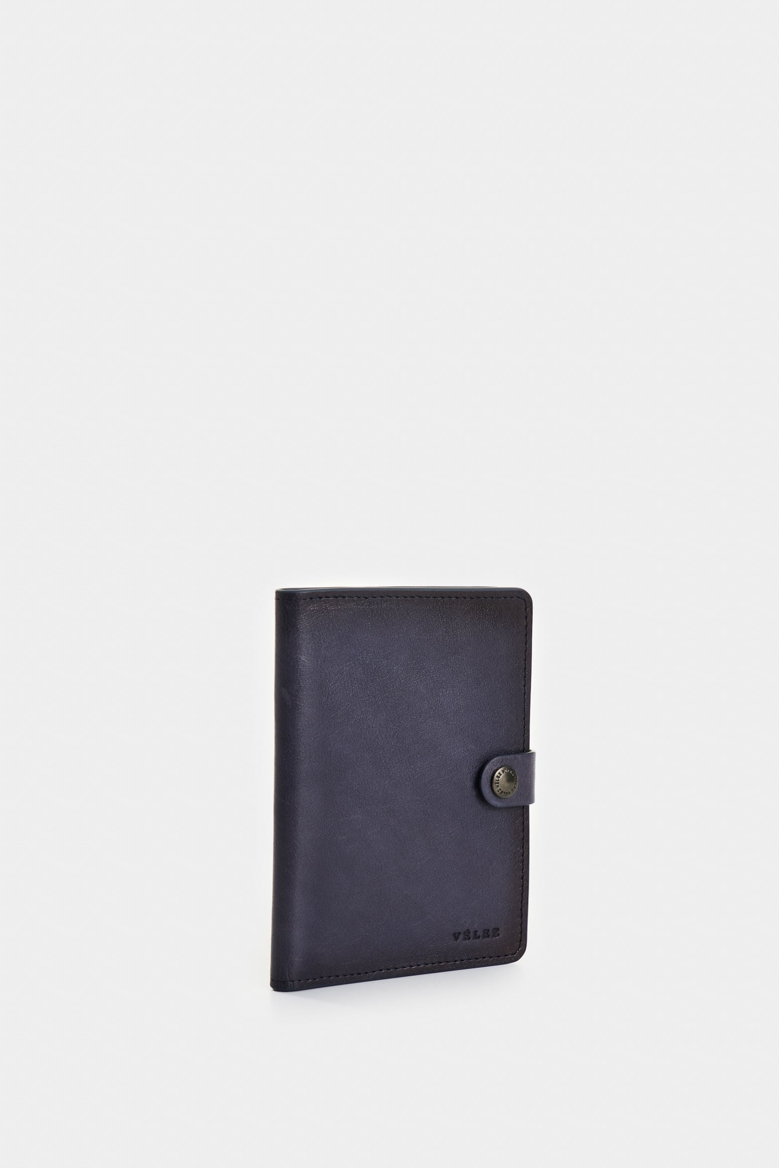 Men's Evolet Leather Passport Holder with Snap Closure