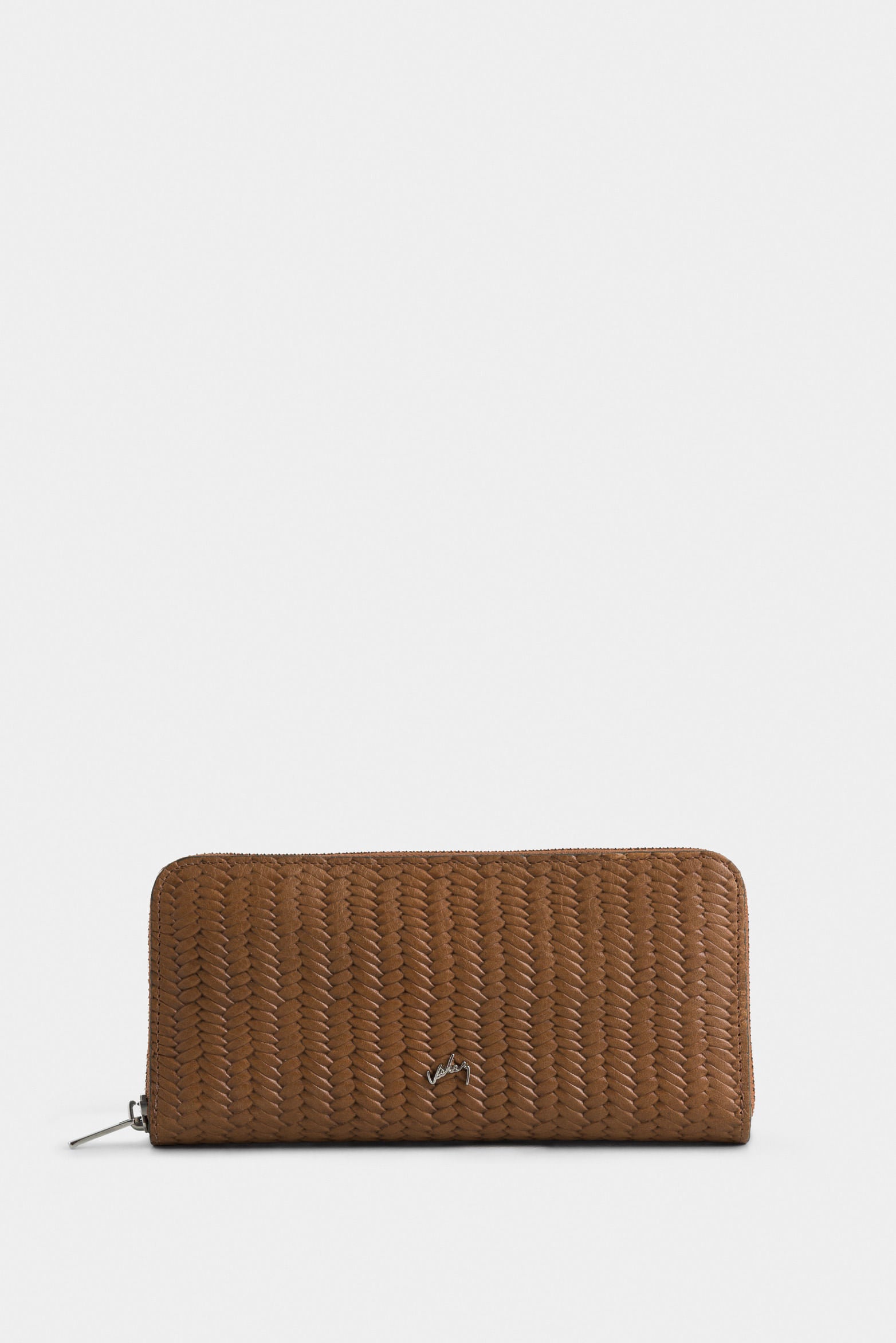 Tulle Leather Checkbook Holder for Women with Basketweave Embossing