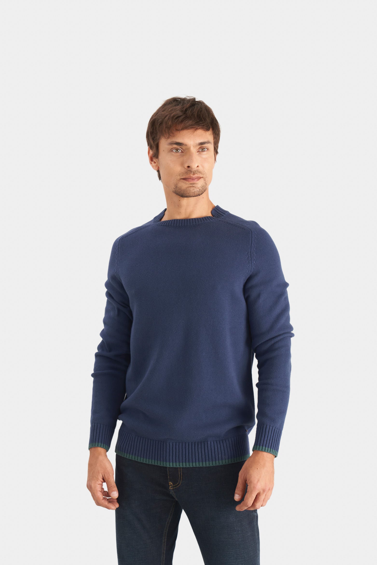 Men’s Corvus Cotton Knit Sweater with Contrasting Details