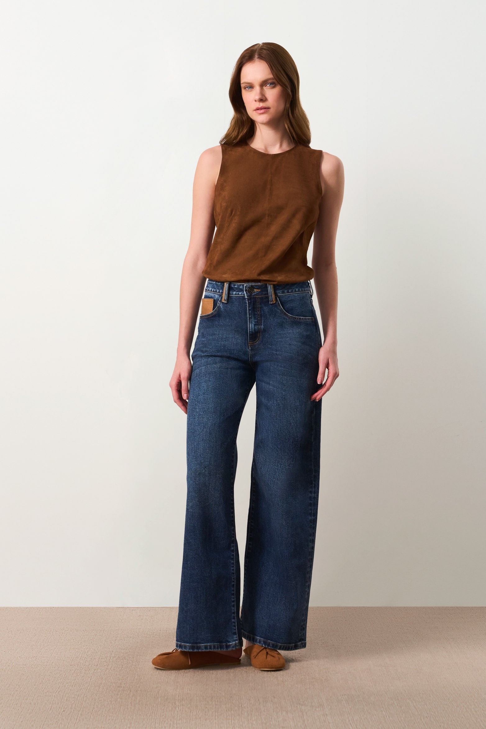 Wide-leg denim jeans for women Gobi