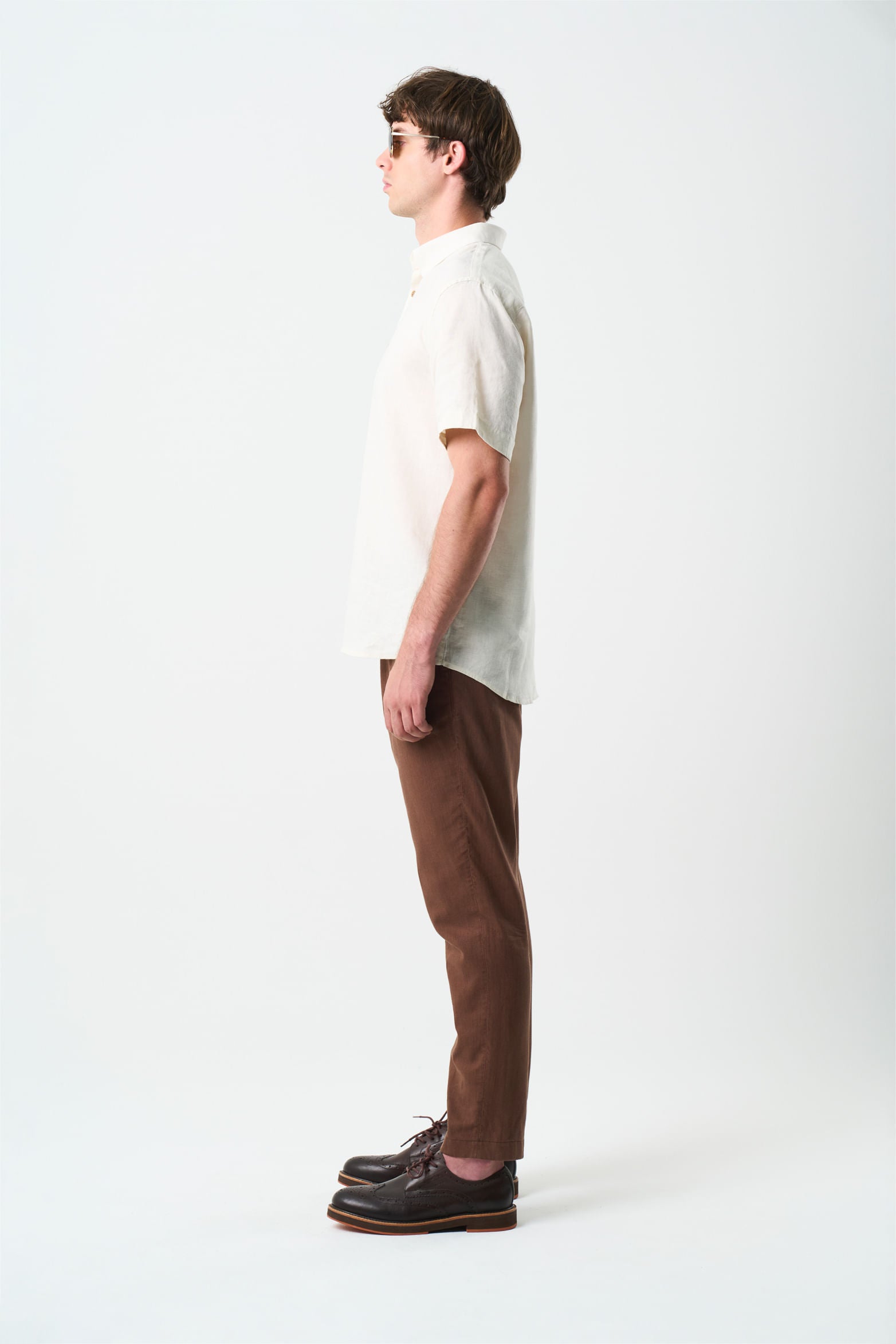 Sevilla Short Sleeve Linen Shirt for Men Semi Fitted
