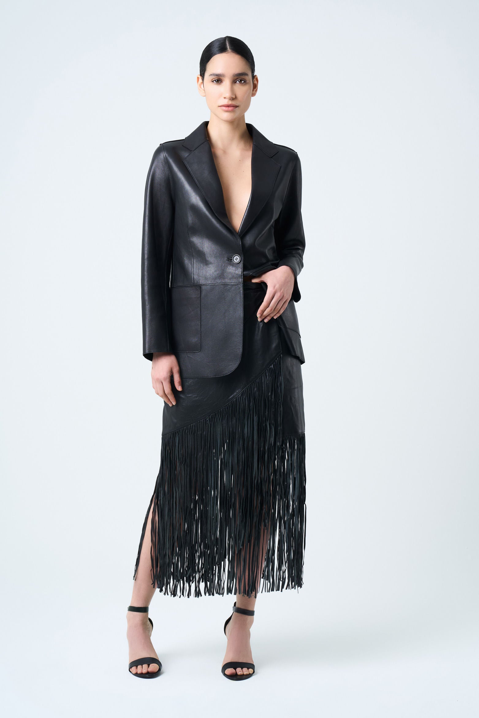 Lyra Leather Wrap Skirt for Women