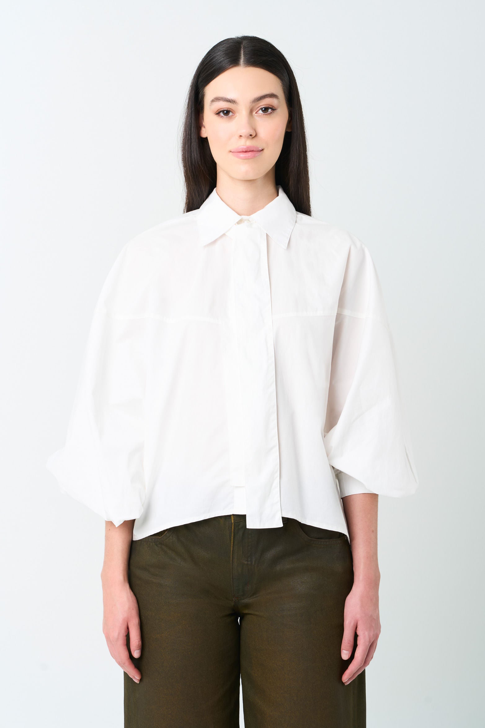 Women’s Cleo Long-Sleeve Balloon-Silhouette Shirt