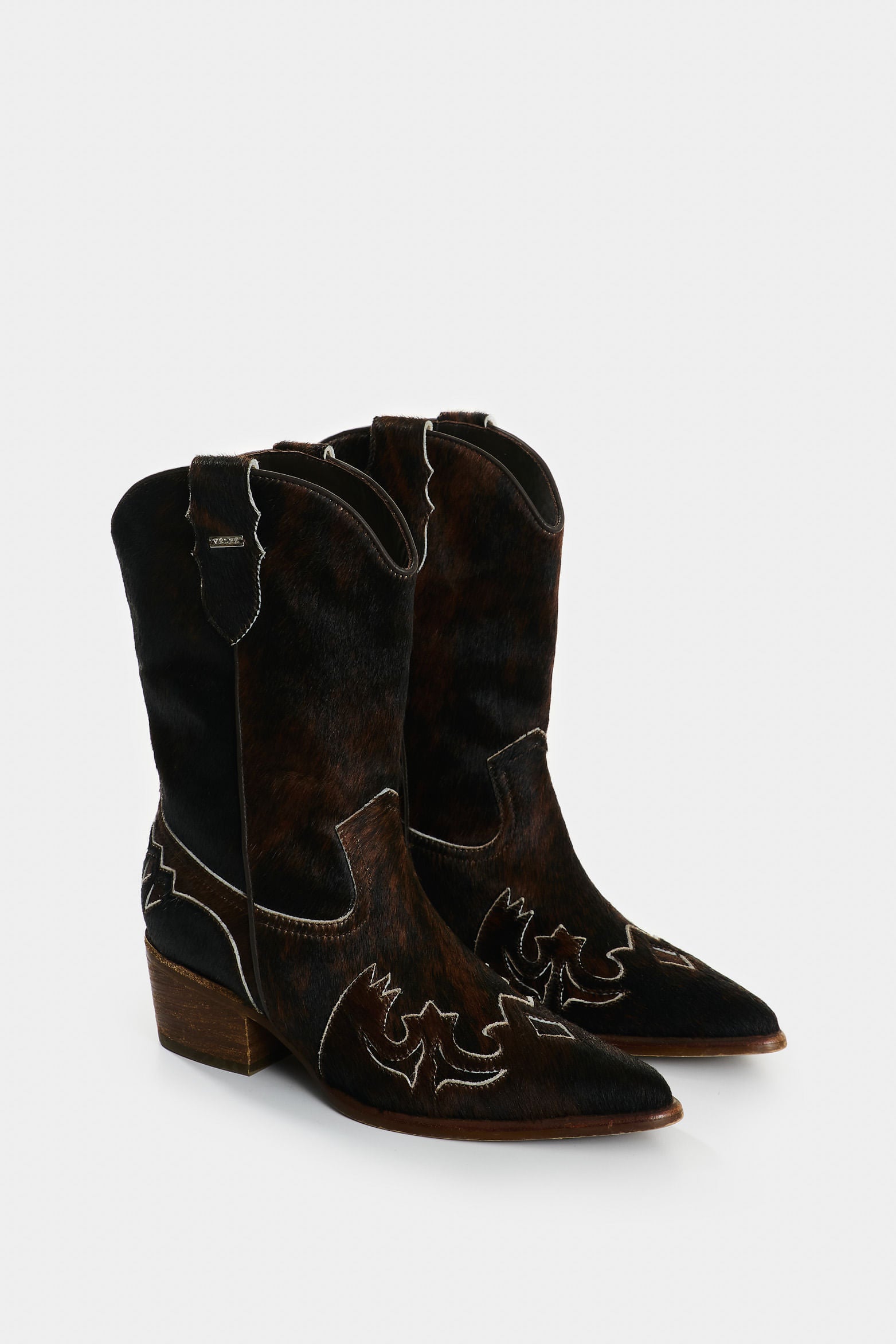 Women's Dino Hair-on Leather Cowboy Ankle Boots