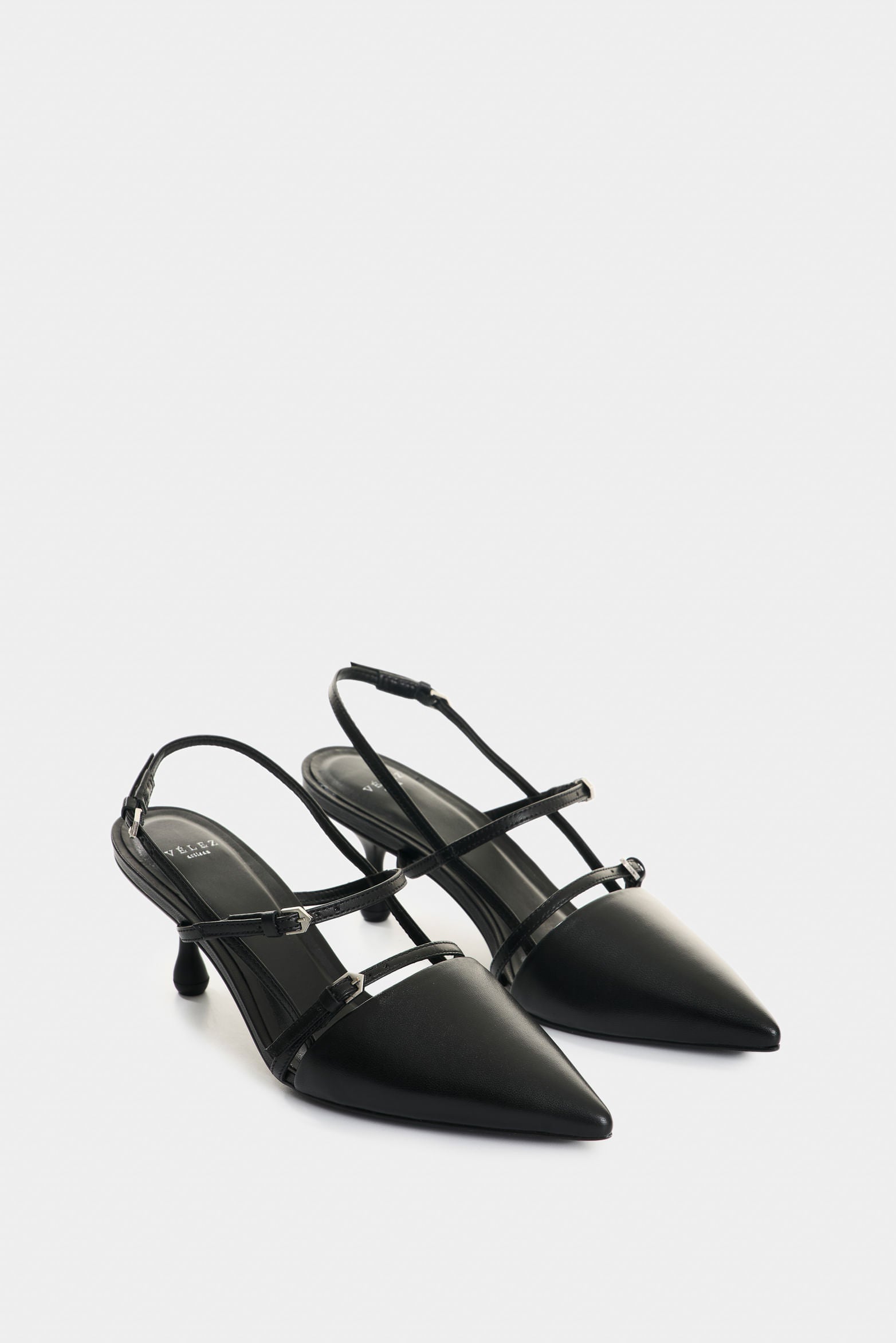Brielle Closed-Toe Heels in Folia Leather with Shimmer
