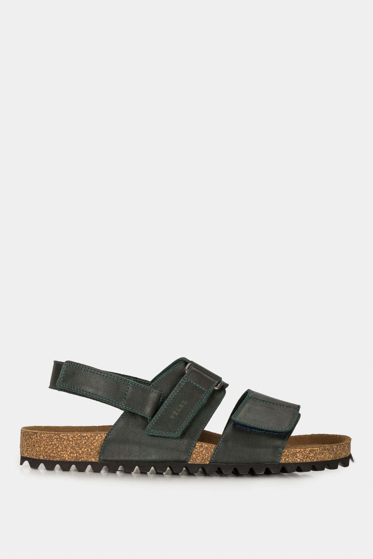 Men’s Orcian Flat Leather Sandal with Hook-and-Loop Straps