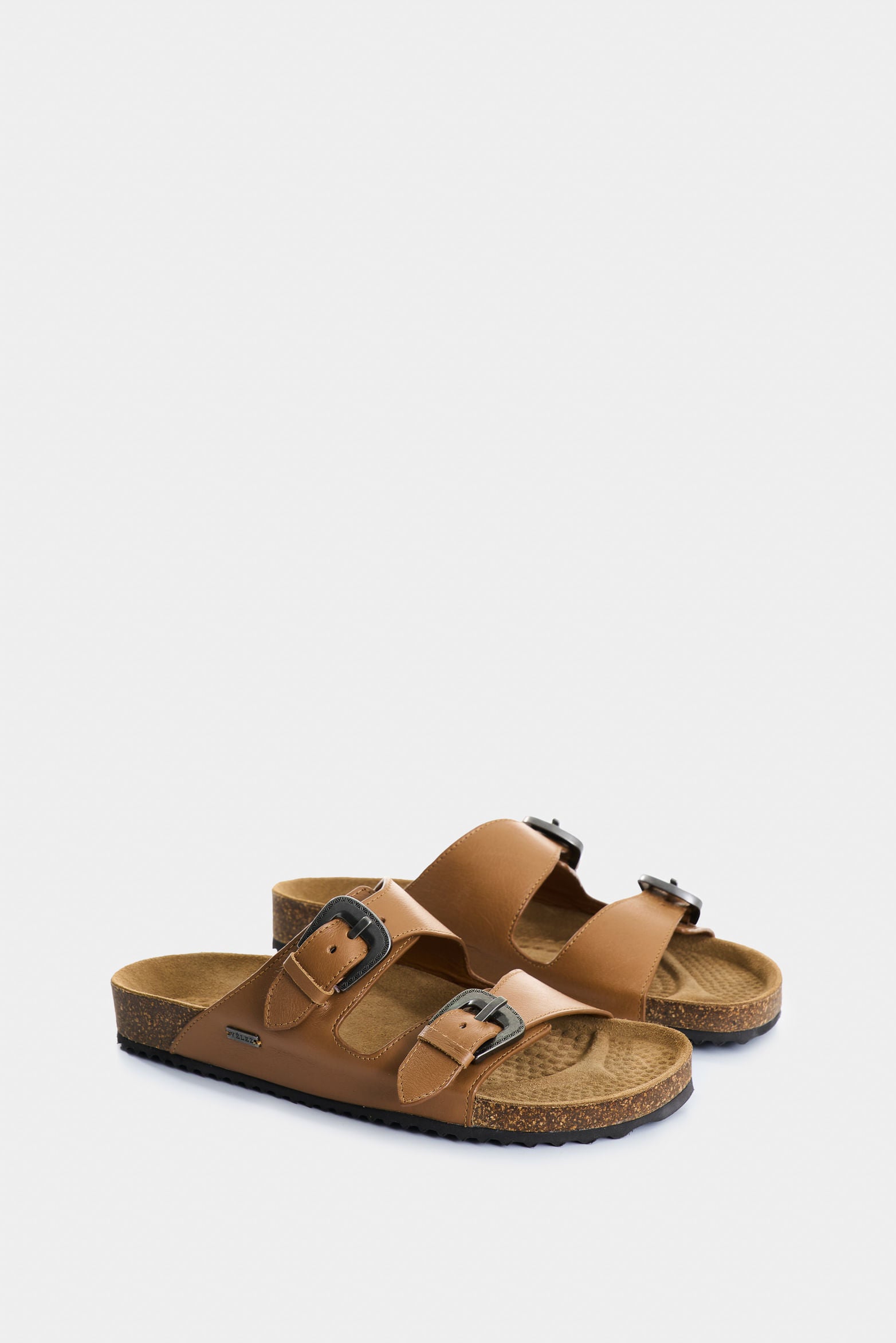 Pilos Flat Leather Sandals Cork Sole