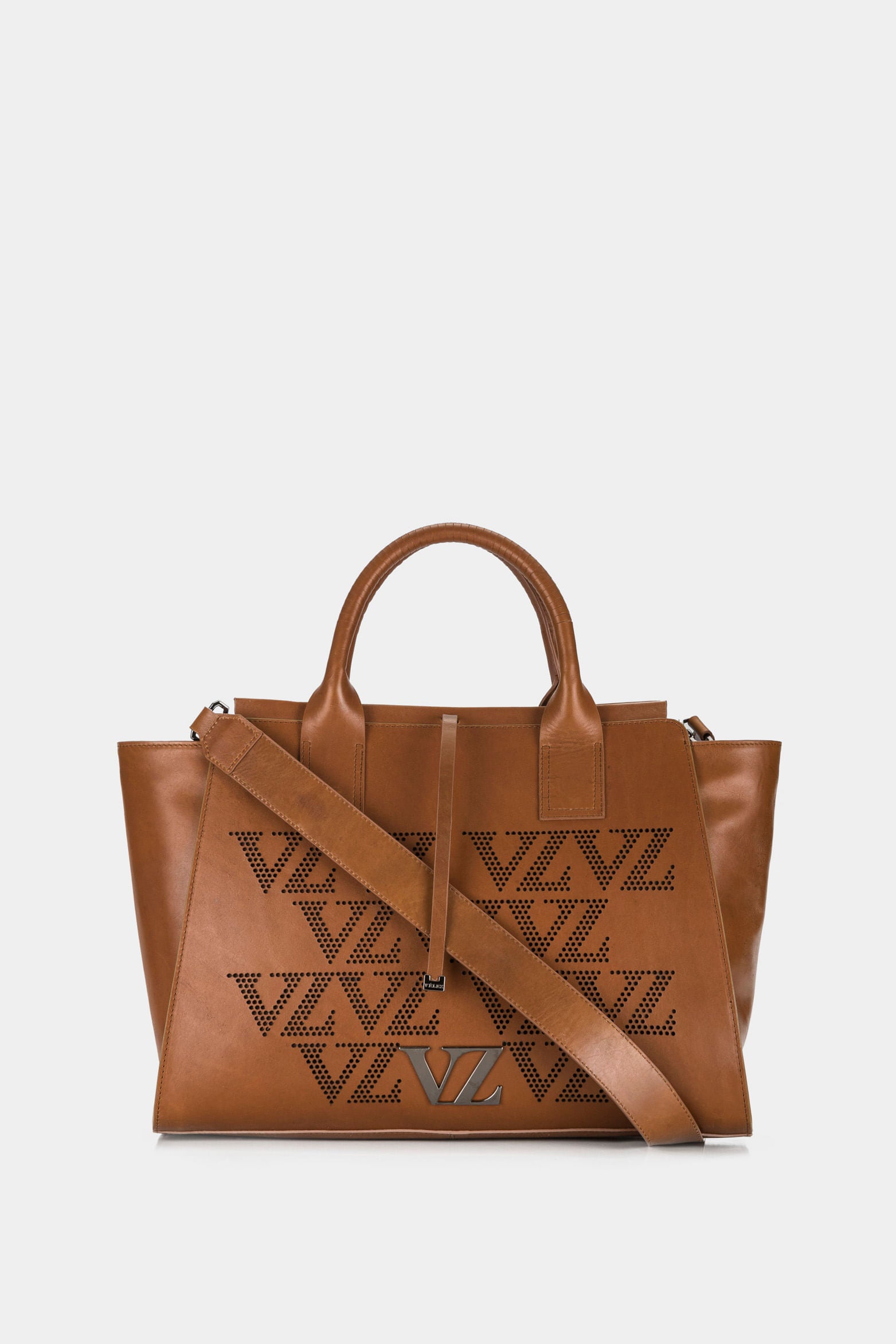 Women’s Antwerp Leather Shopper Handbags with VZ Monogram