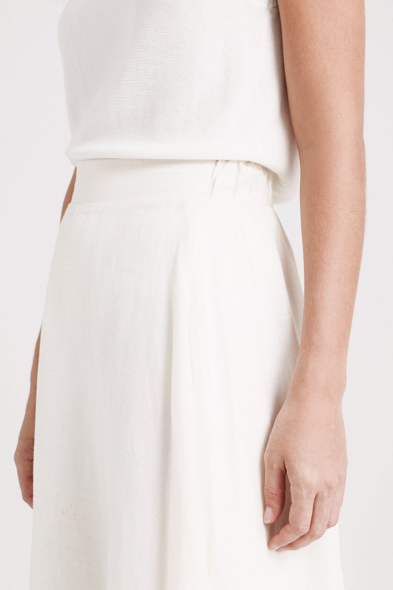 Zaria Long Plain Textile Semi-Circular Skirt for Women