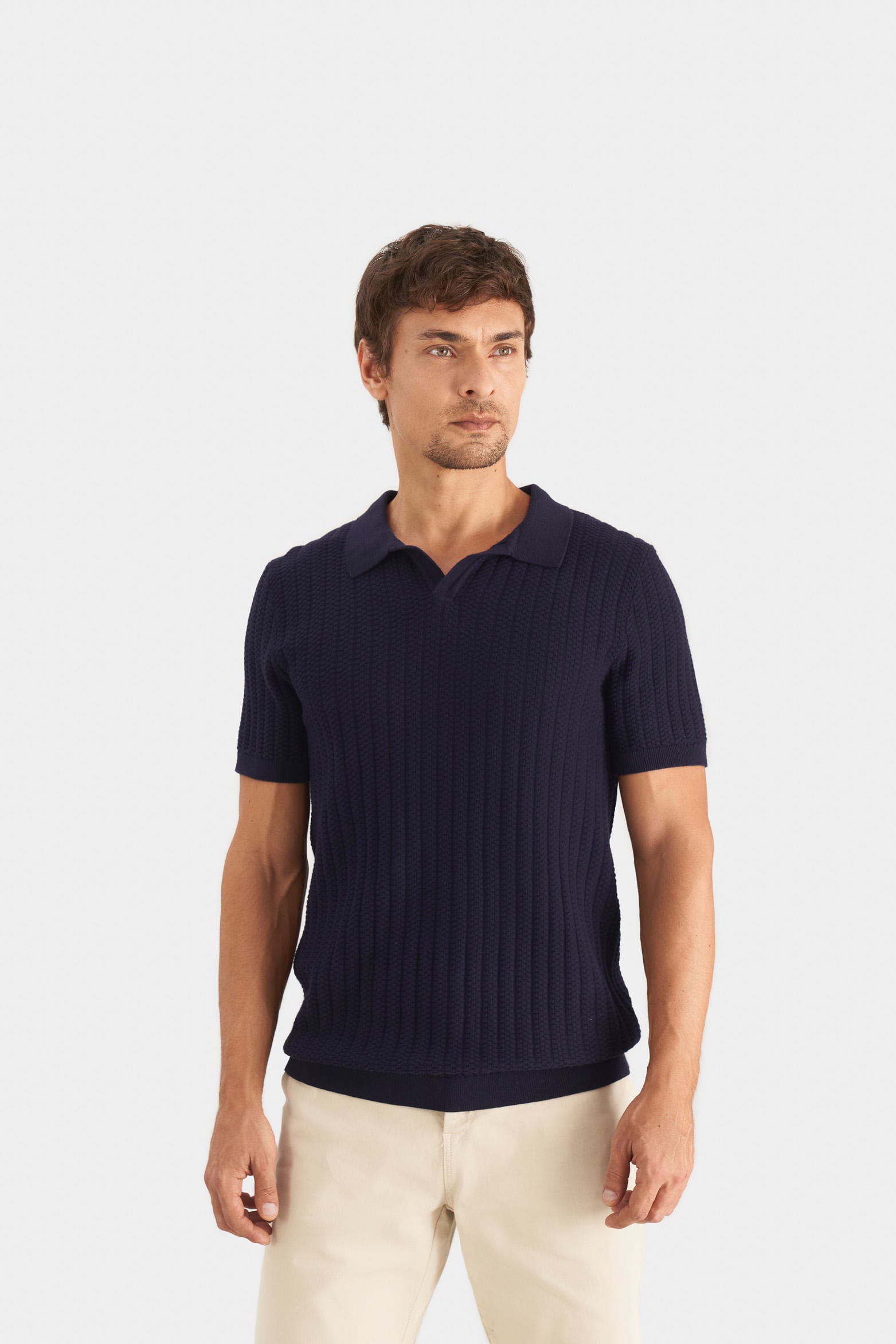 Hori Textu Knit Polo for Men