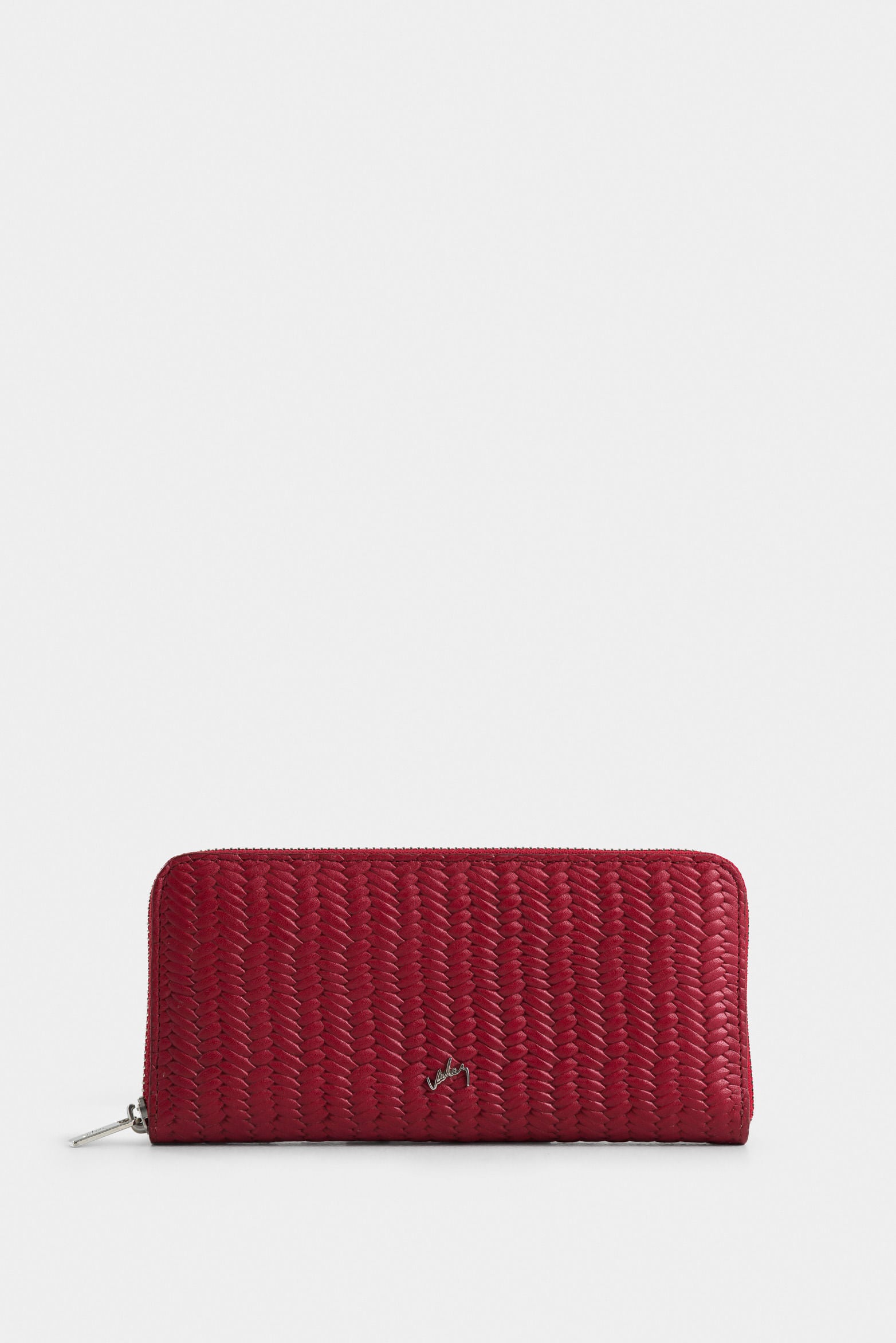 Tulle Leather Checkbook Holder for Women with Basketweave Embossing