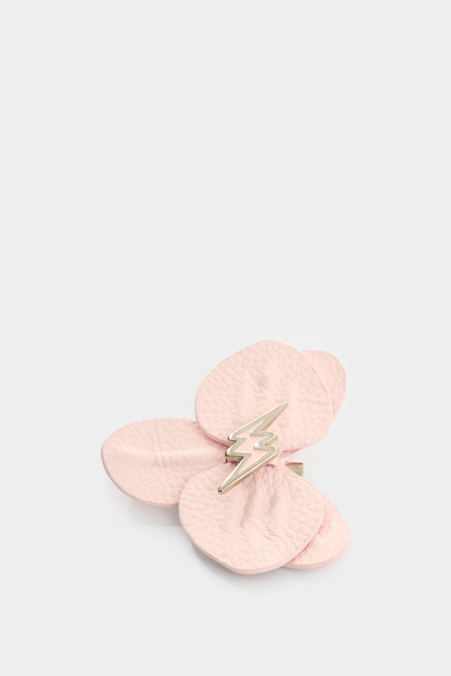 Large leather orchid brooch for women