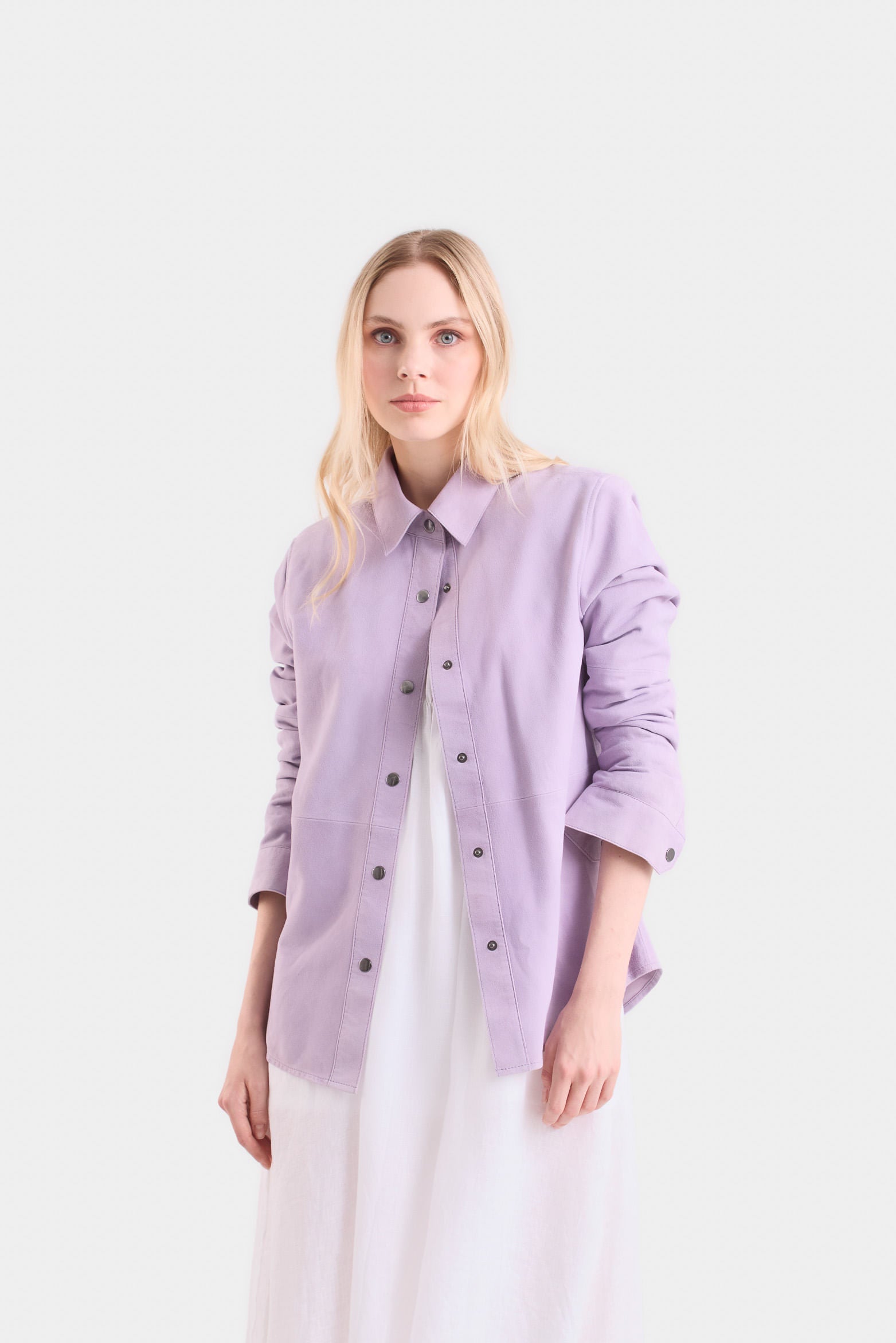 Thalia Suede Shirt for Women with Relaxed Fit