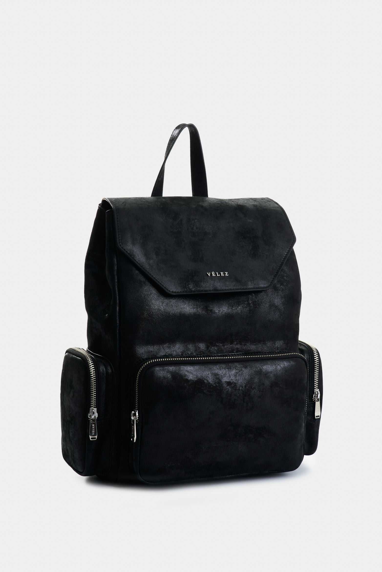 Silene Hexagonal Flap Leather Backpack for Women