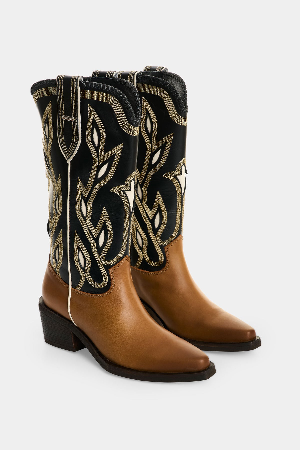 Ivy tall leather boots for women  contrast