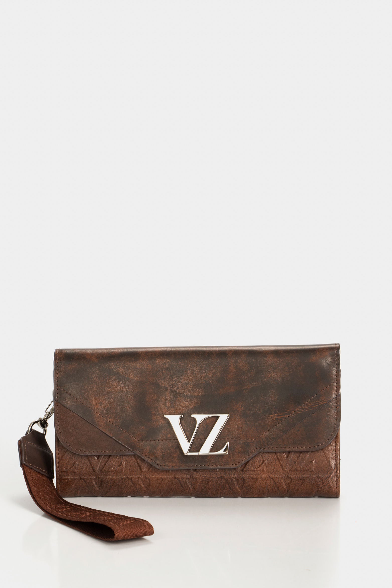 Women’s Damascus VZ Monogram Wallet in Embossed Honey Leather