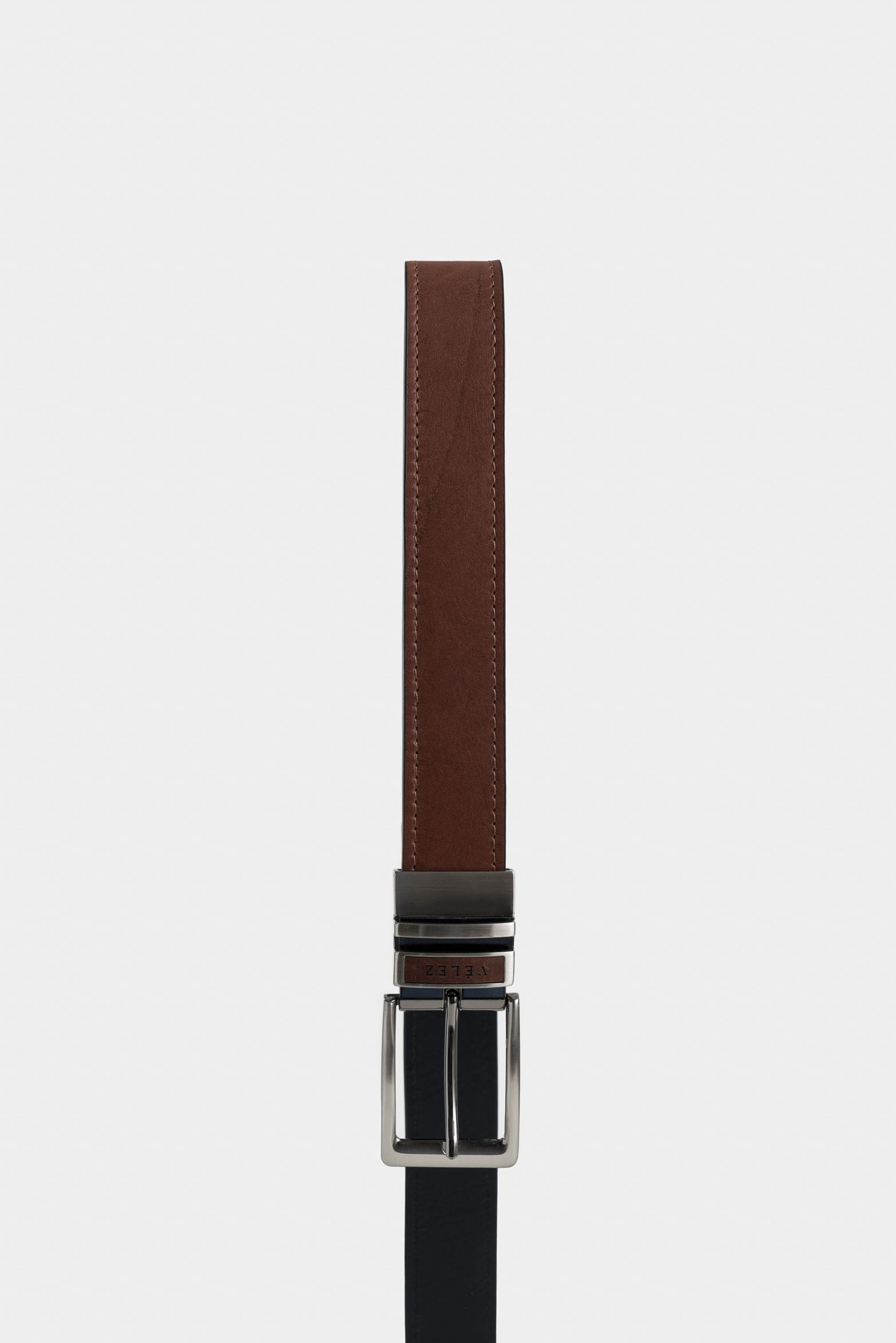 Reversible Leather Belt for Men with Double Loop