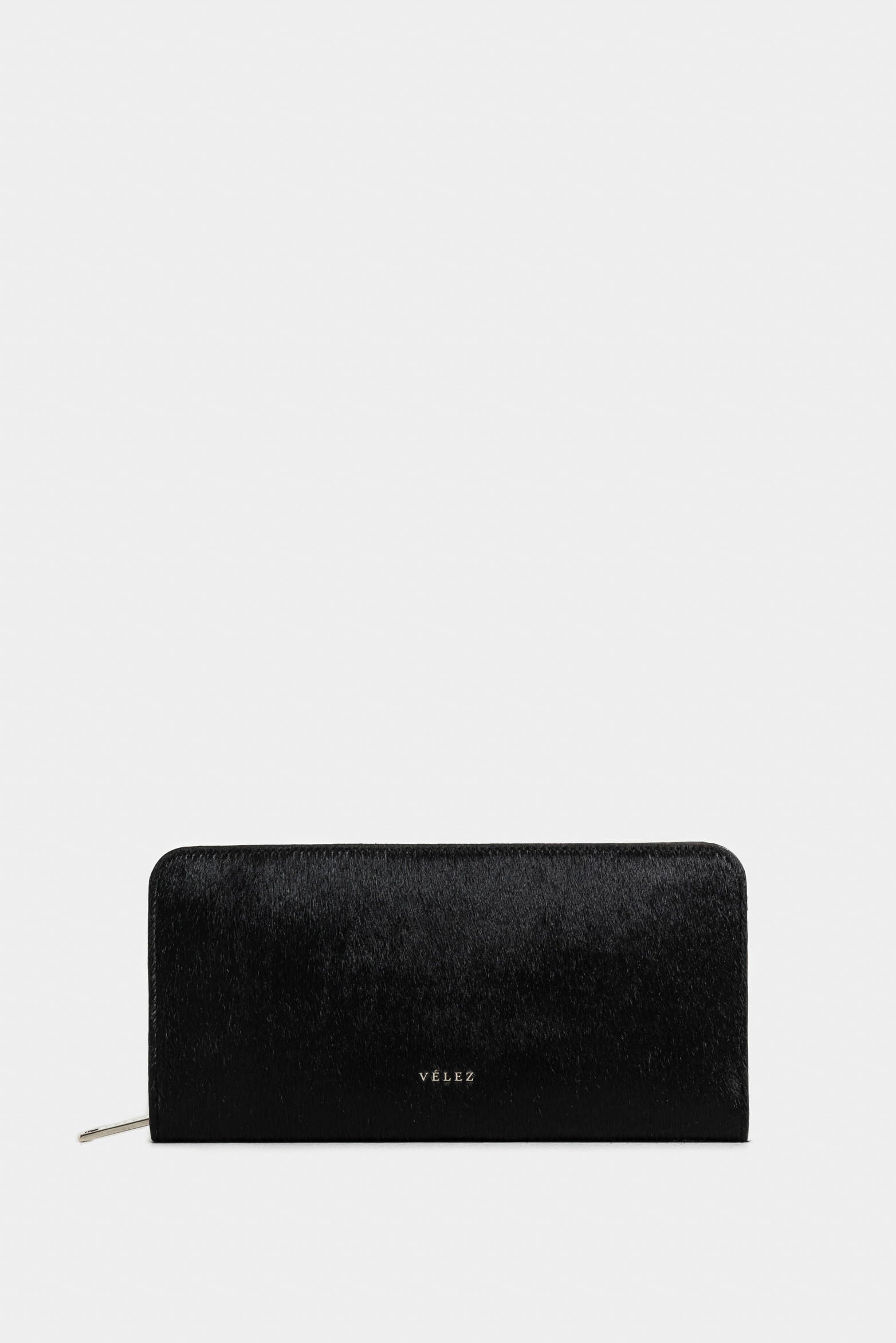 Angola Hair-on Leather Checkbook Holder for Women with Chain Strap