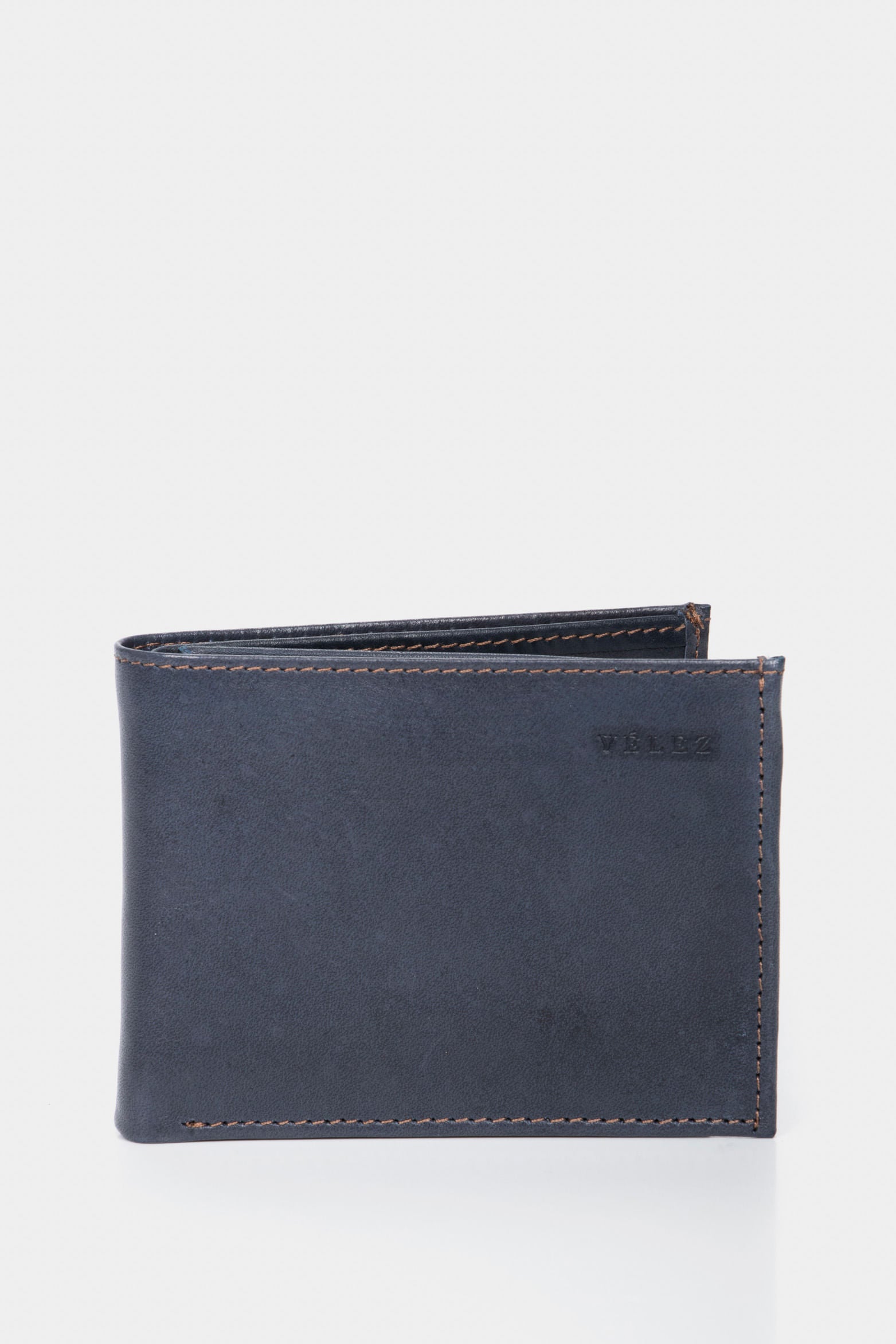 Men’s Humanista Leather Wallet in Dark Blue with Contrast Stitching