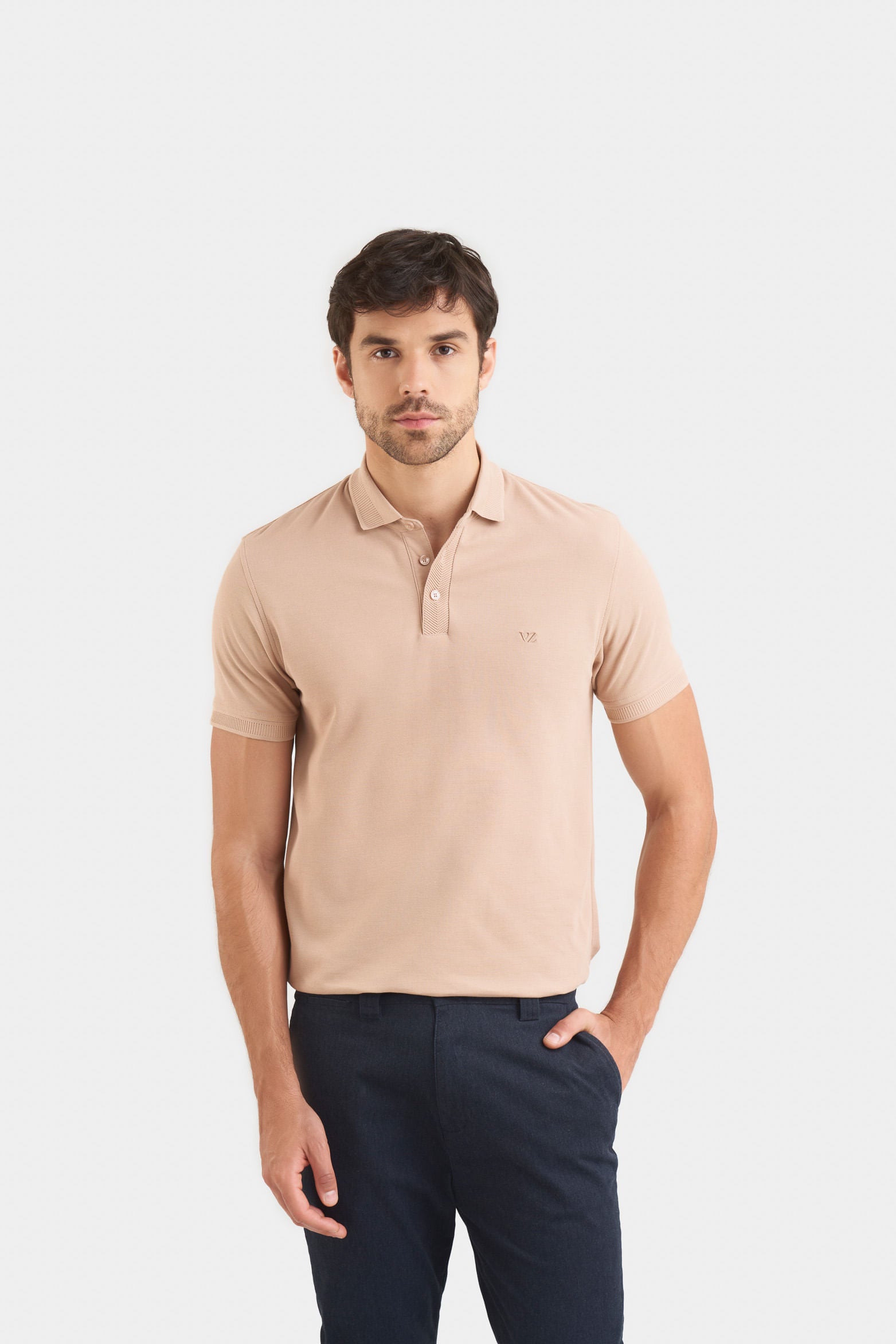 pima Cotton casual polo  sand