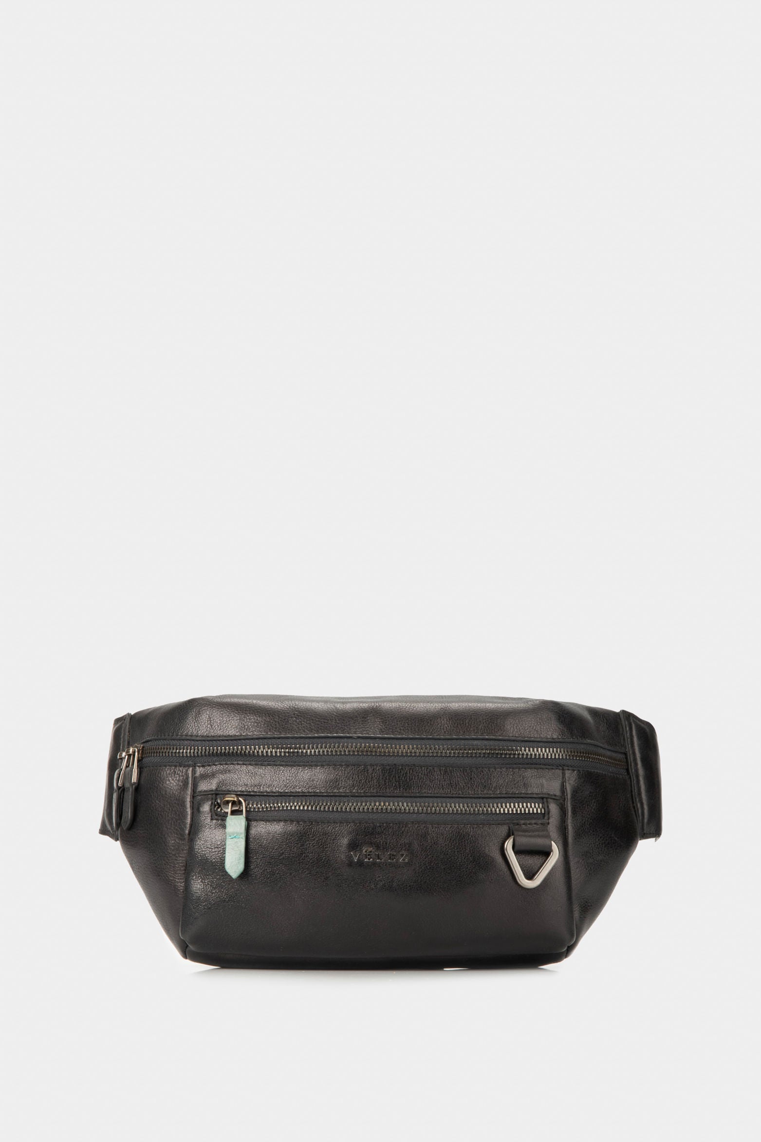 Tivoli Leather Fanny Pack for Men with Nylon Strap Black