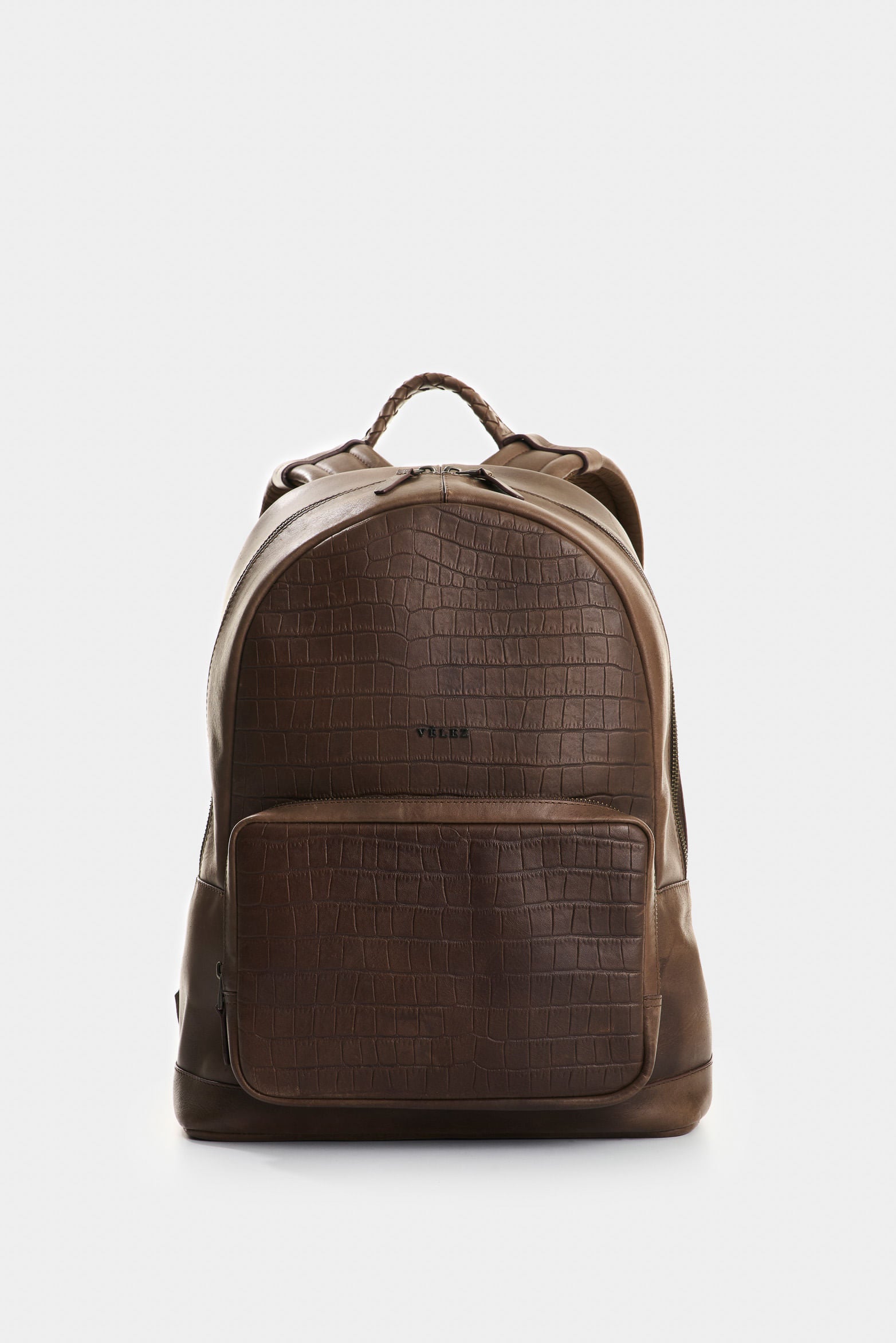 Embossed Leather Backpack for Men Astra