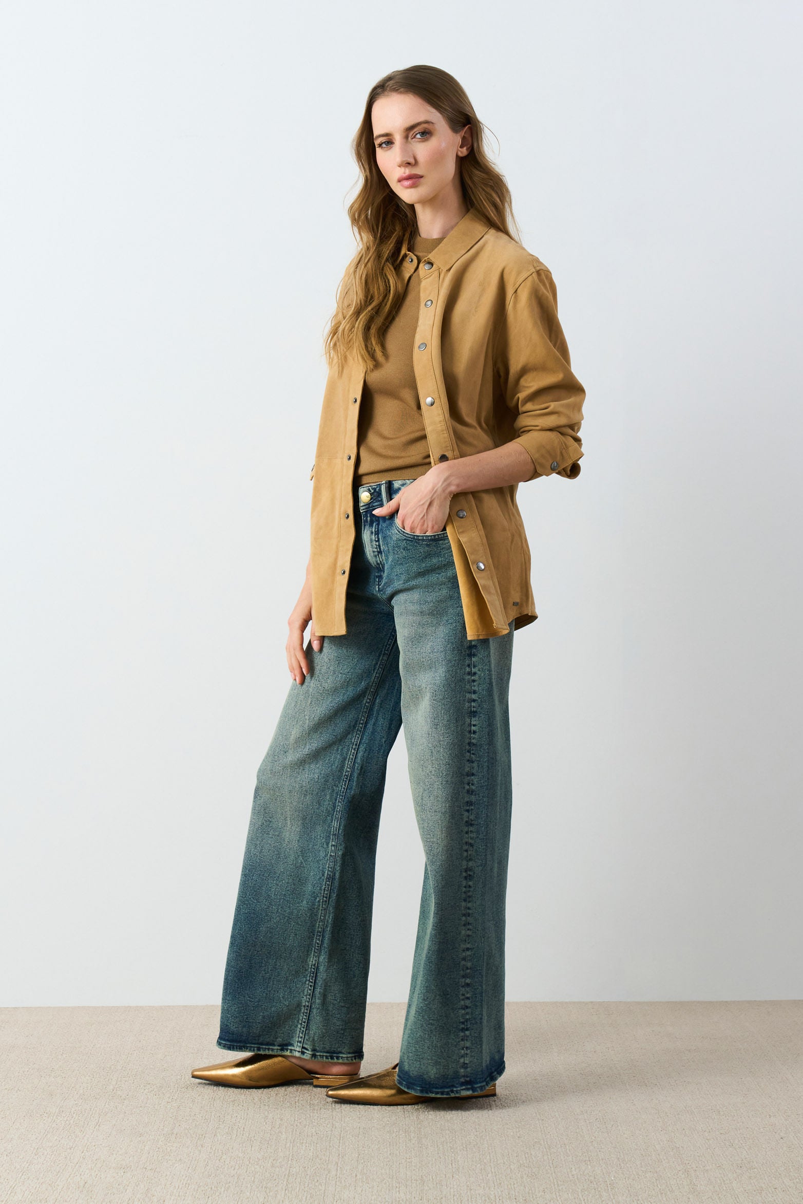 Aqua High Waisted Wide-Leg Jeans for Women
