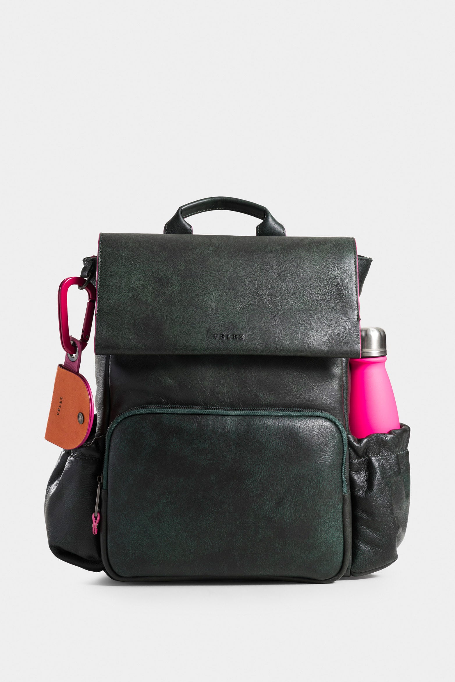 Women’s Zermatt Leather Backpack with Front Flap and Pocket