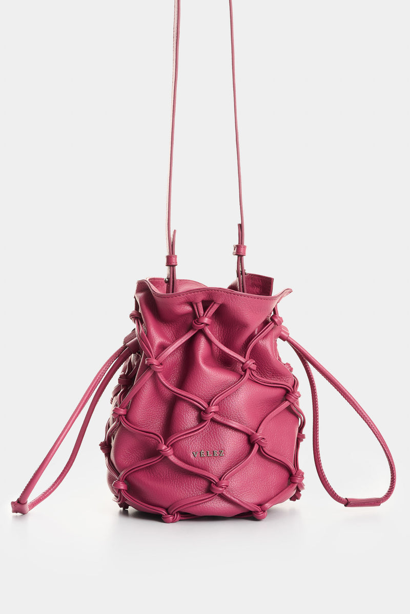 Lyra Leather Crossbody Bag with Woven Overlay for Women